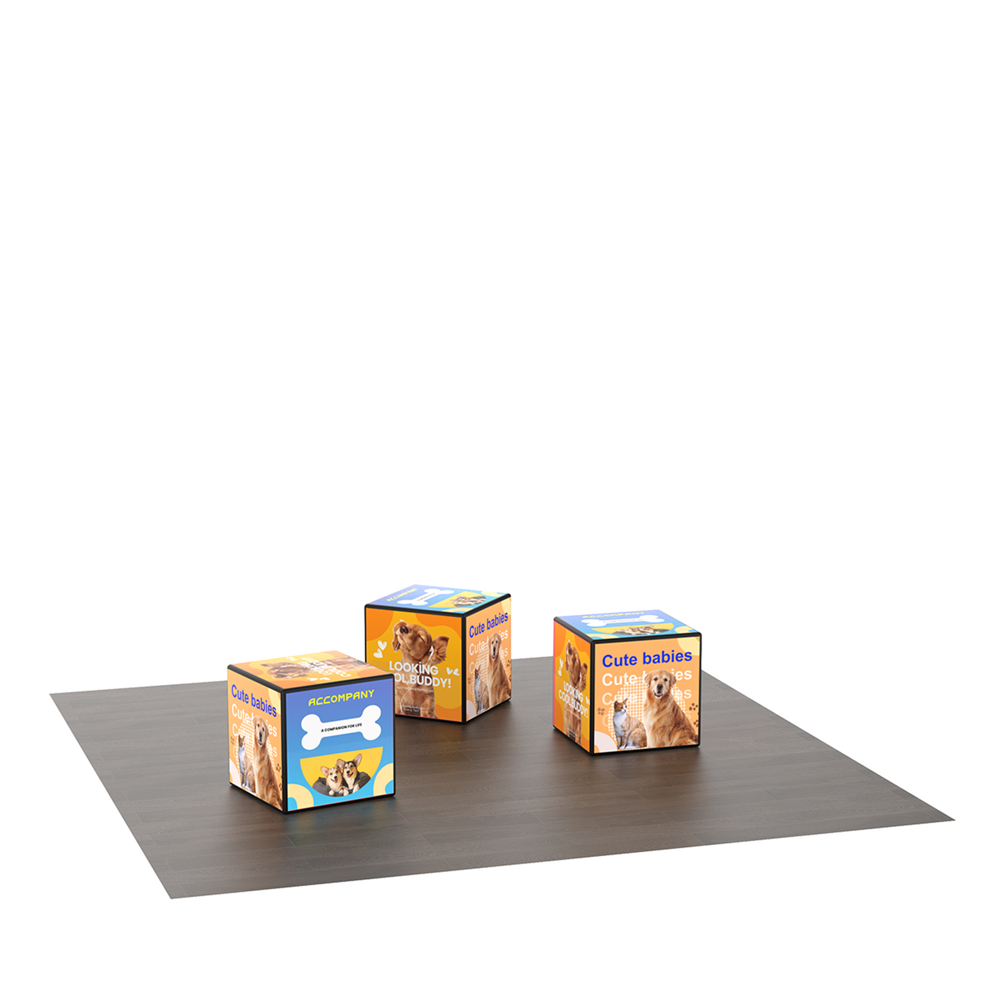 Backlit Stackable Cube Displays - 3