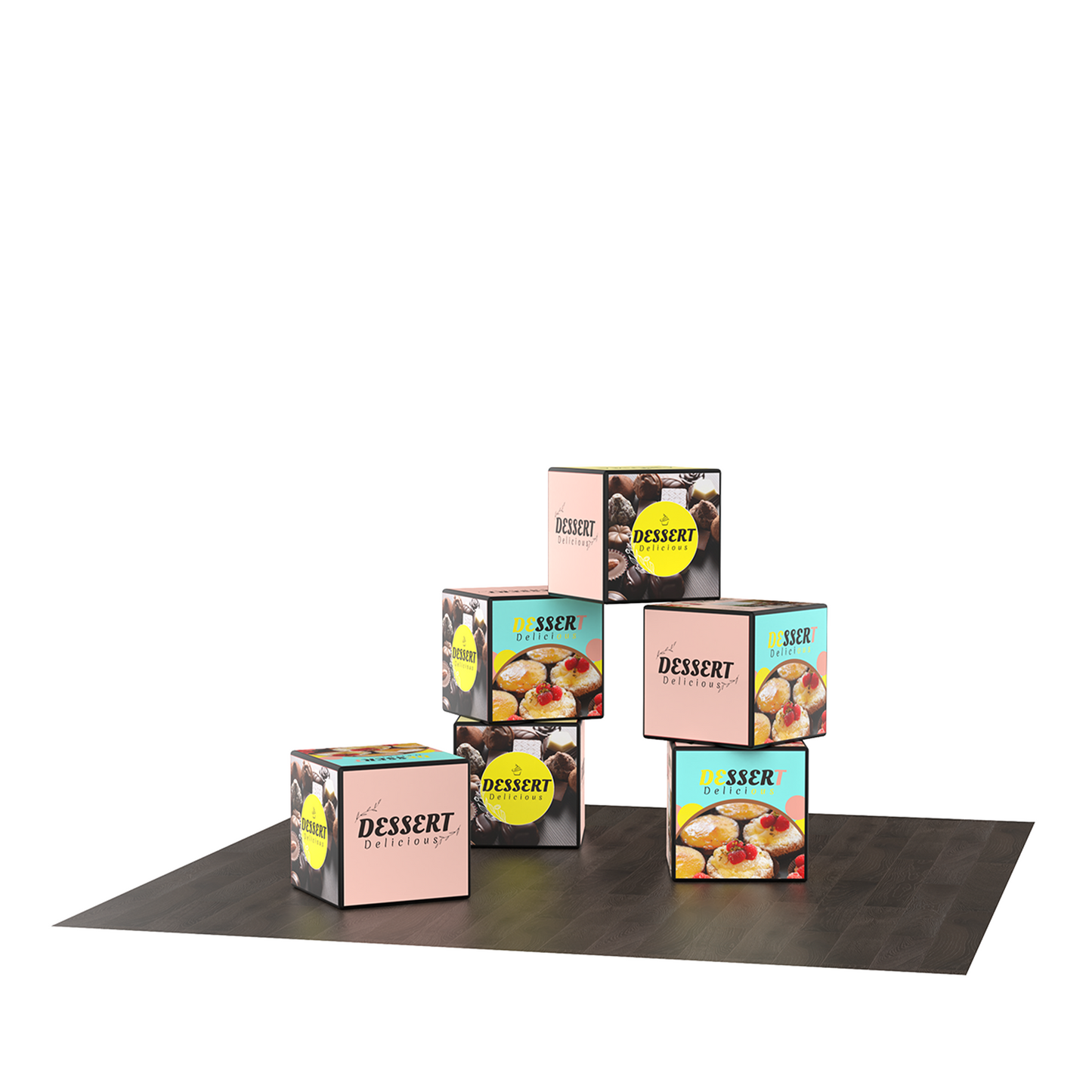 Backlit Stackable Cube Displays - 6