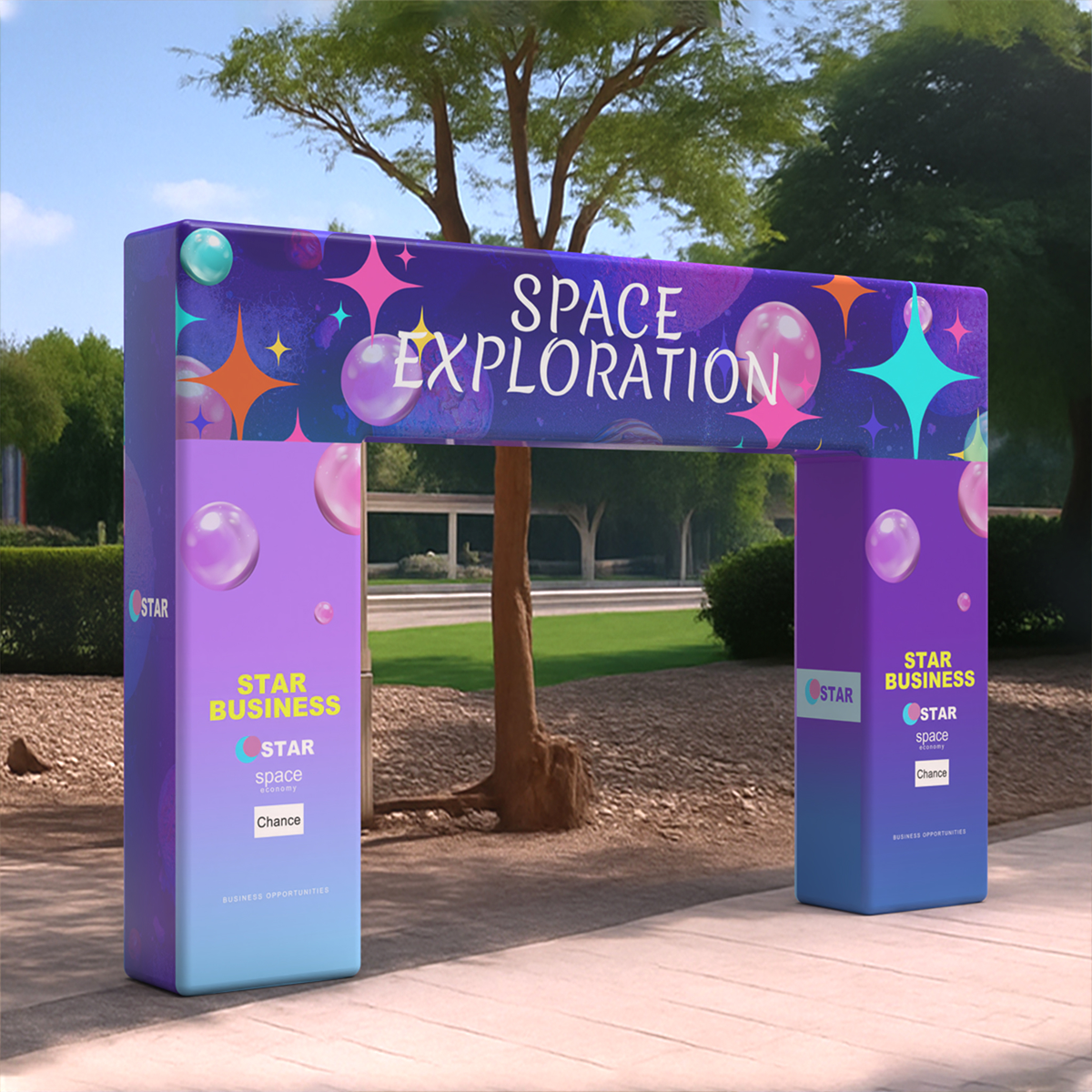 360 Brand Visibility Rectangle Trade Show Arch Display