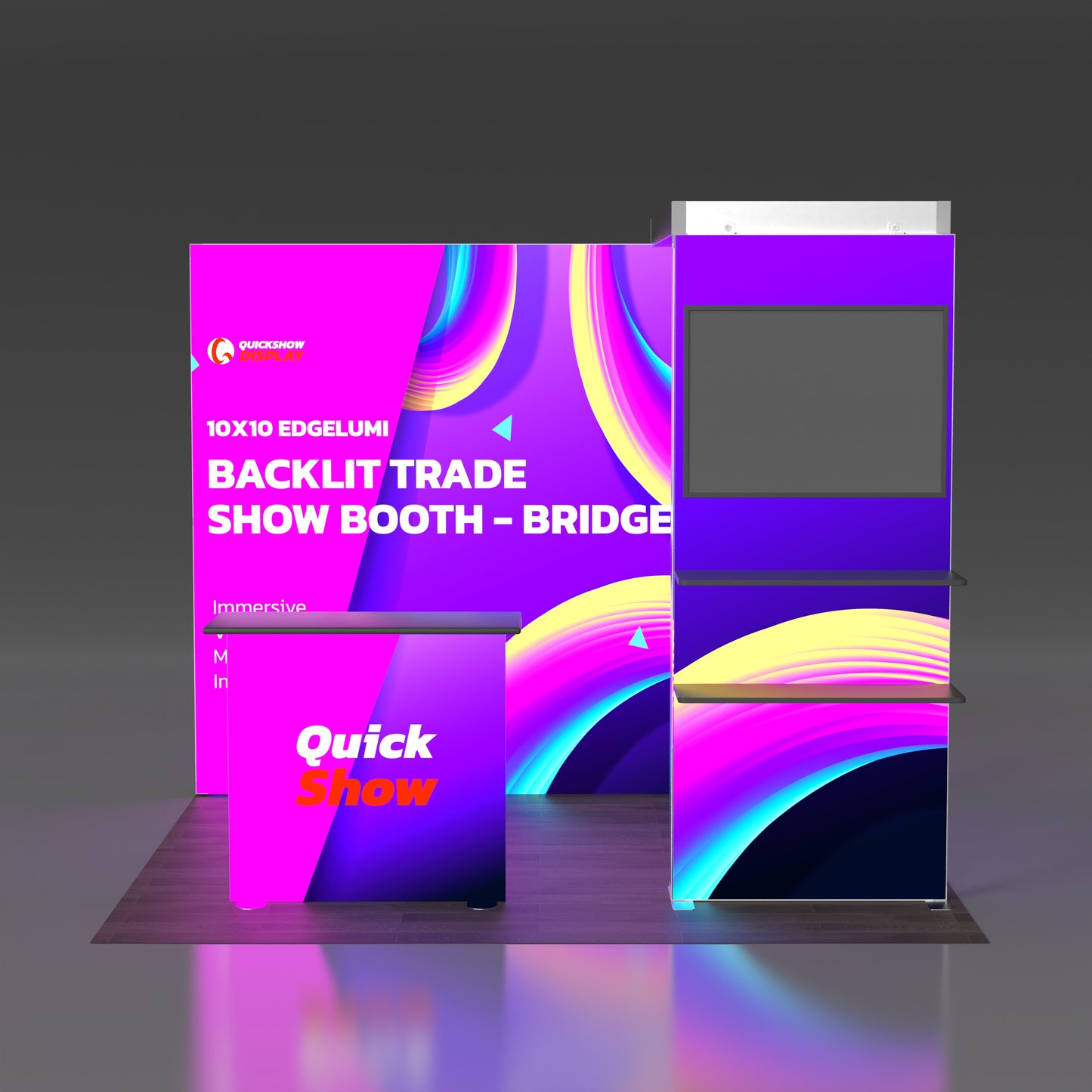 10x10 EdgeLumi Backlit Trade Show Booth - Bridge