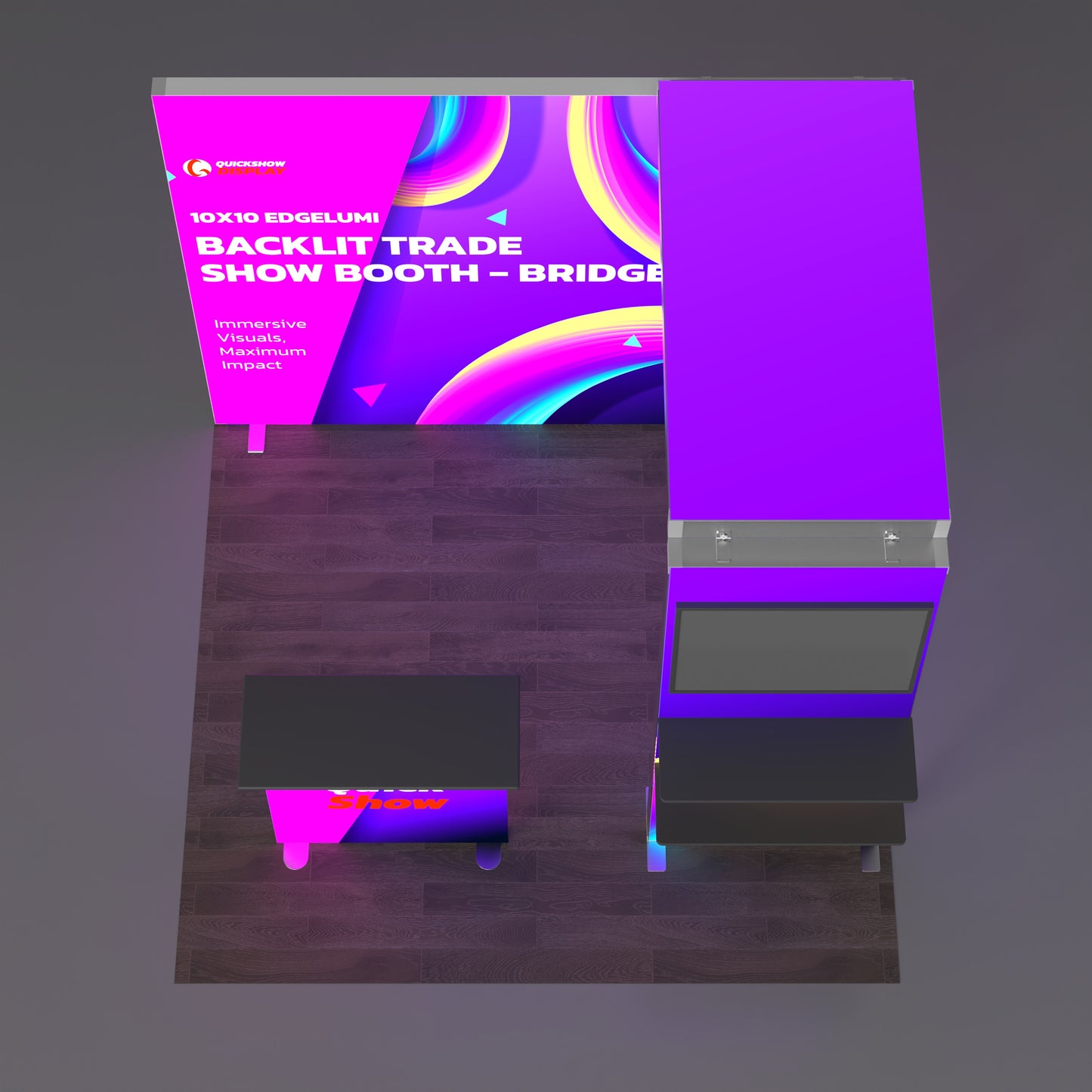 10x10 EdgeLumi Backlit Trade Show Booth - Bridge