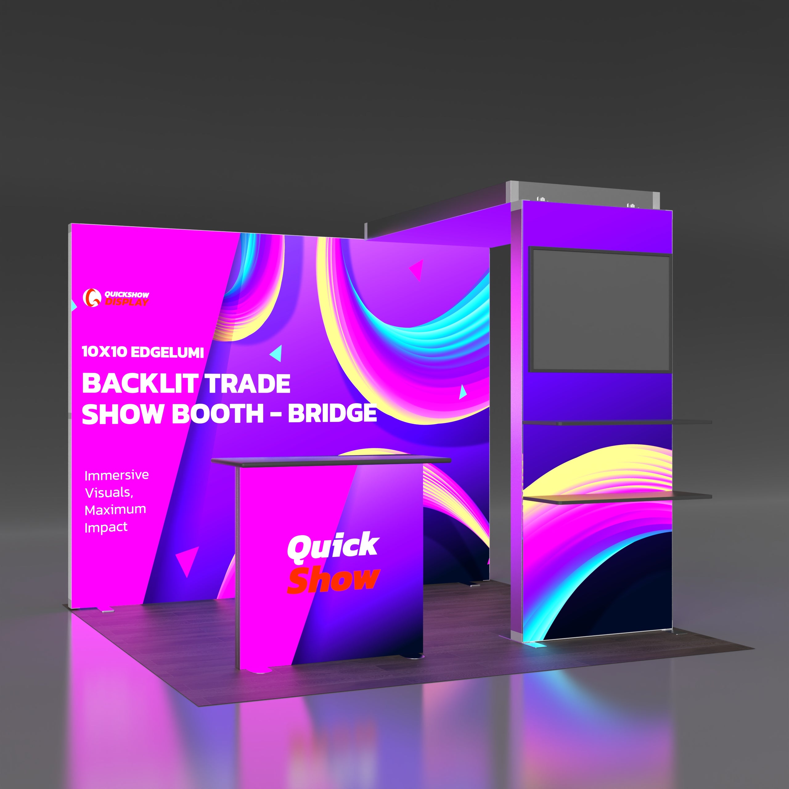 10x10 EdgeLumi Backlit Trade Show Booth - Bridge
