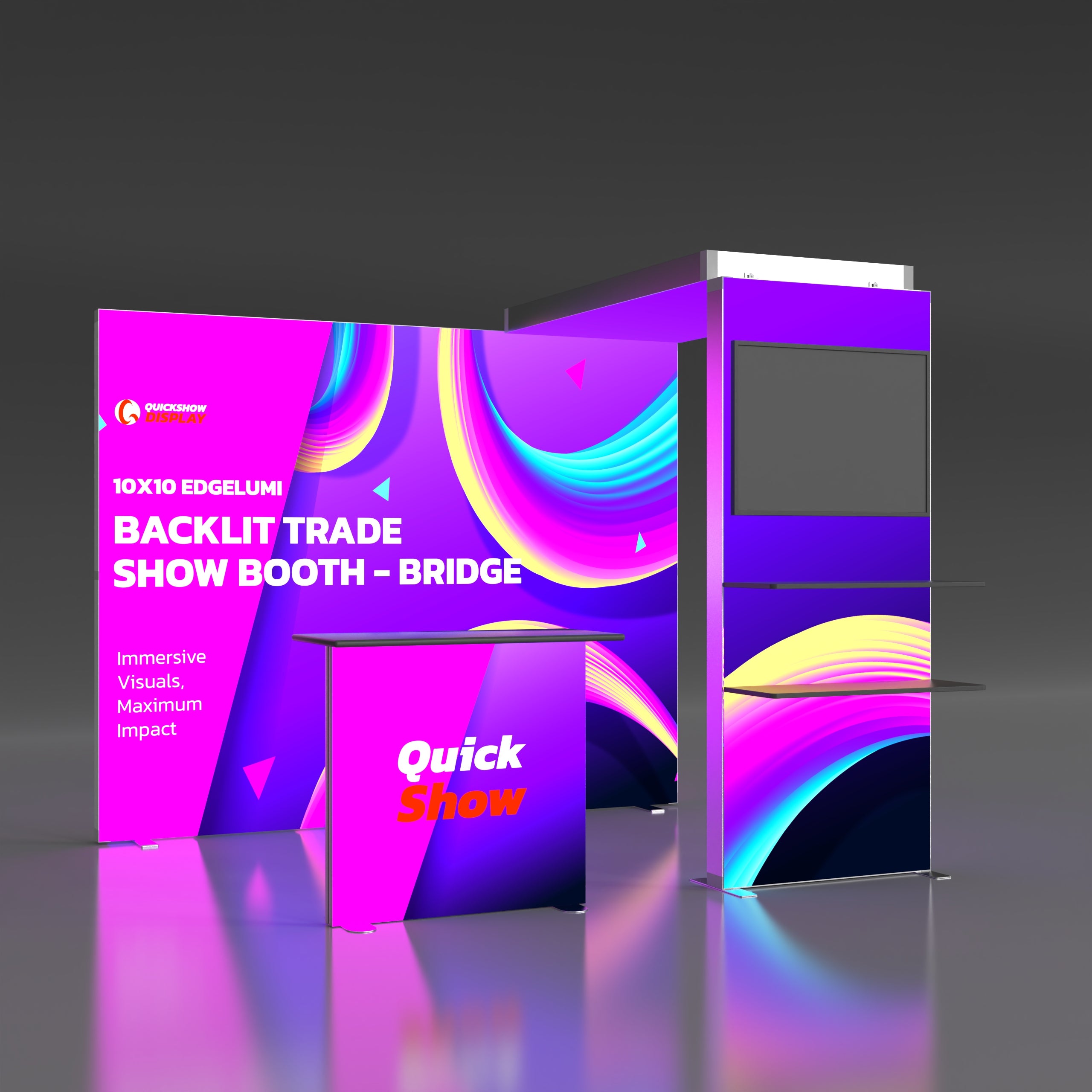 10x10 EdgeLumi Backlit Trade Show Booth - Bridge