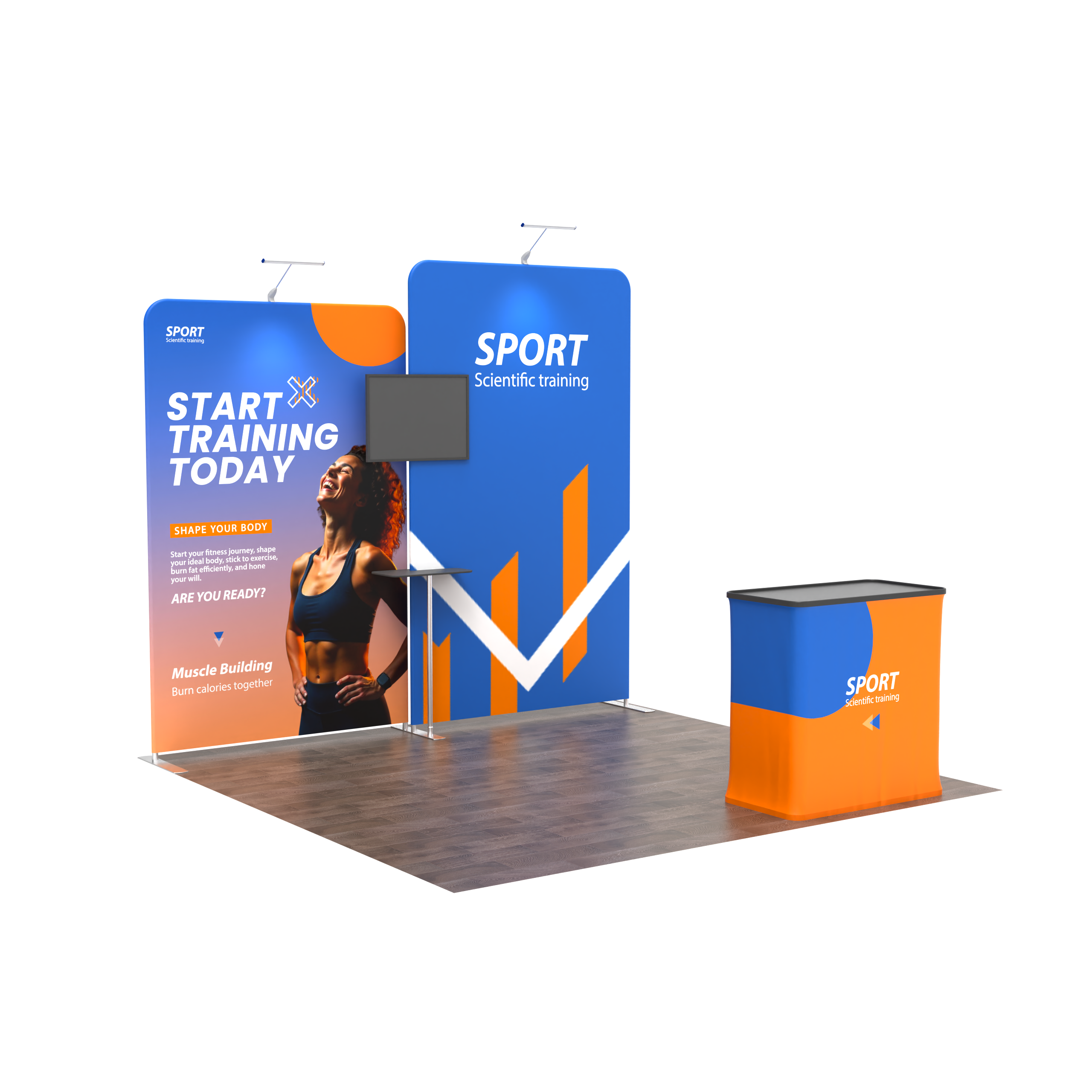 Modular 10x10 TenseFlex Media Trade Show Booth A - QuickShowDisplay