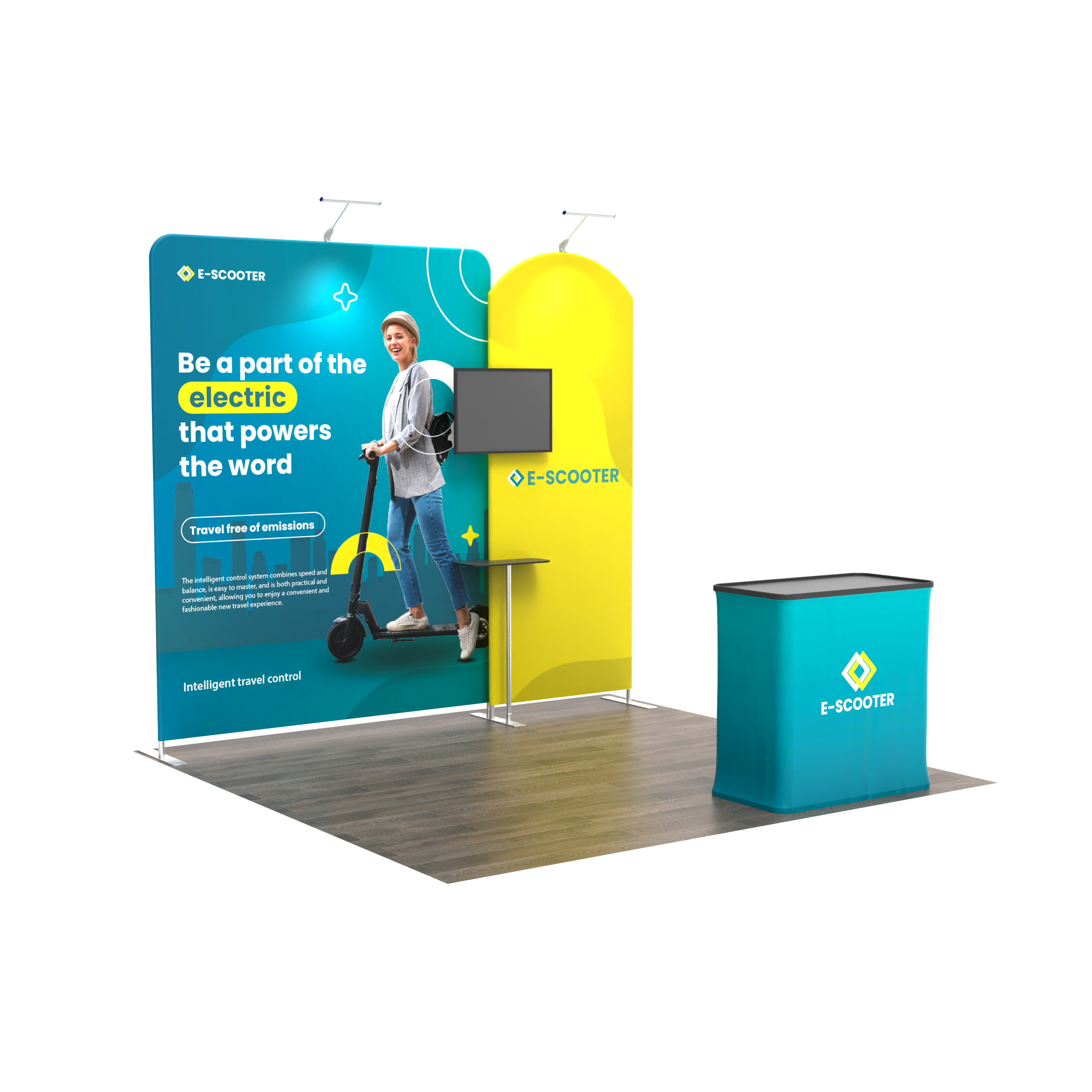 Modular 10x10 TenseFlex Media Trade Show Booth D - QuickShowDisplay