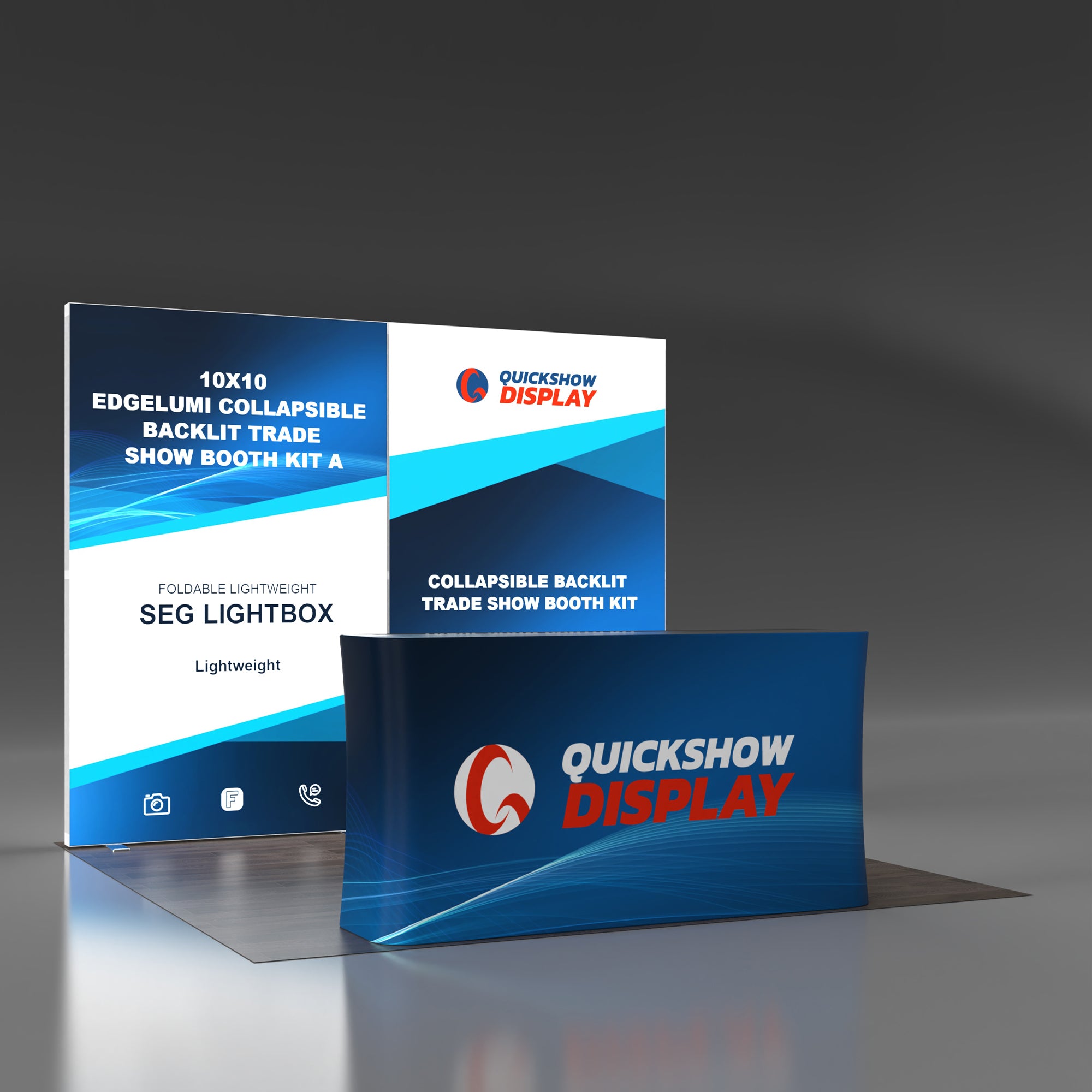 10x10 Collapsible Backlit Trade Show Booth 04 - QuickShowDisplay
