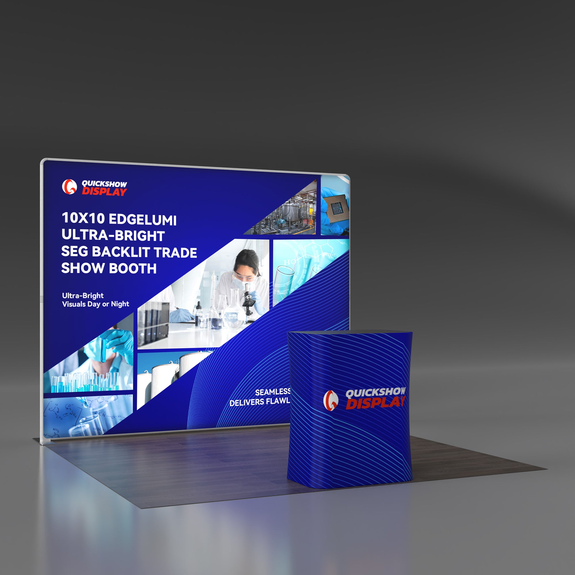 10x10 Ultra-Bright SEG Backlit Trade Show Booth 07 - QuickShowDisplay