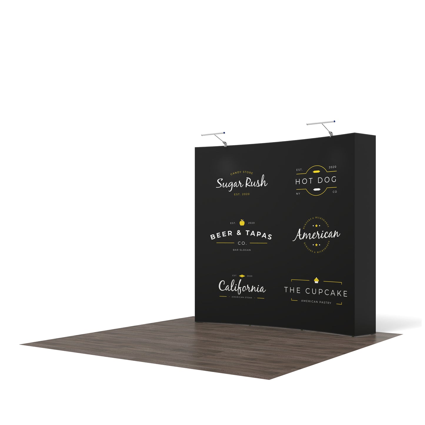 8ft Curved Pop up Display