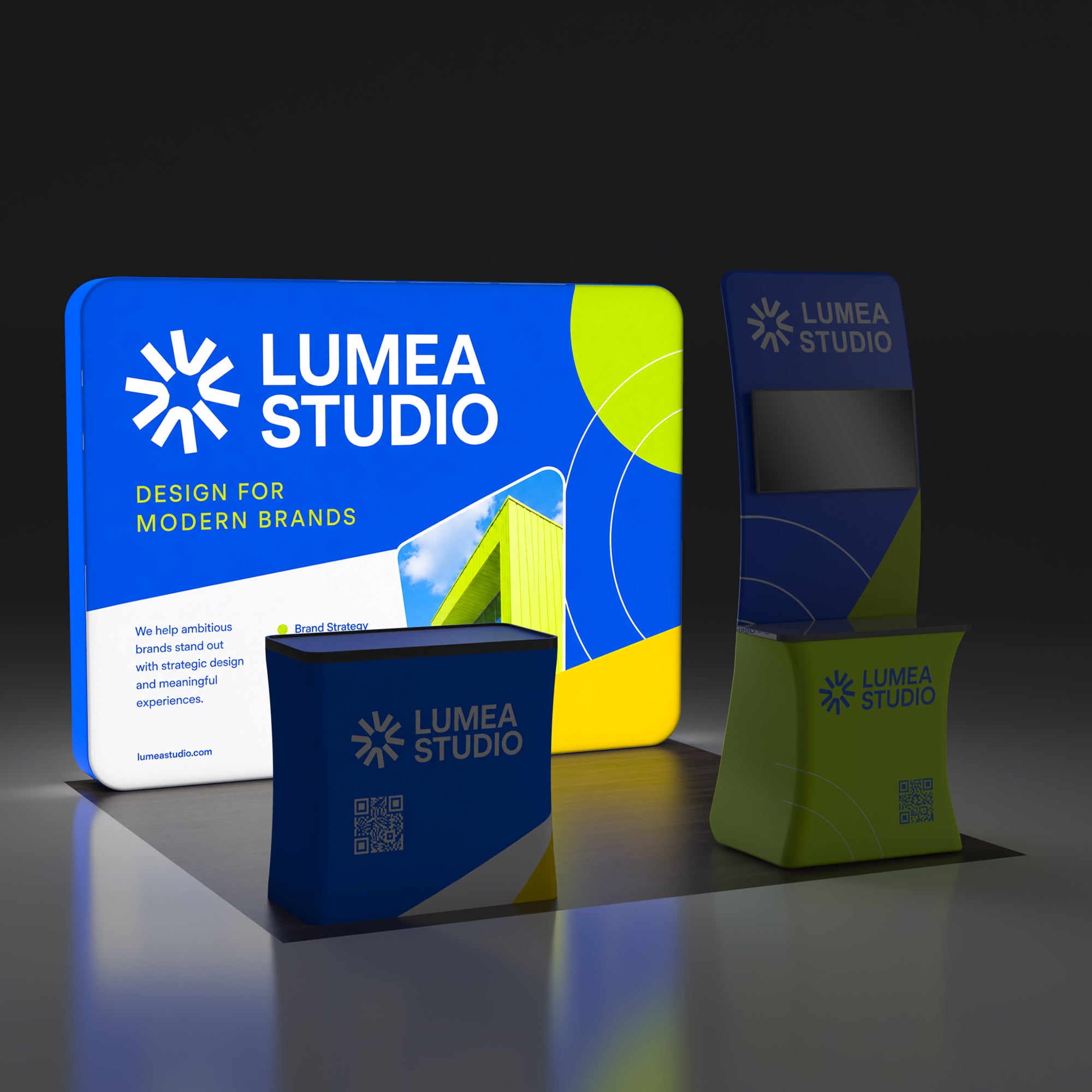 10x10 TenseLight™ Modular Backlit Booth Display C - QuickShowDisplay