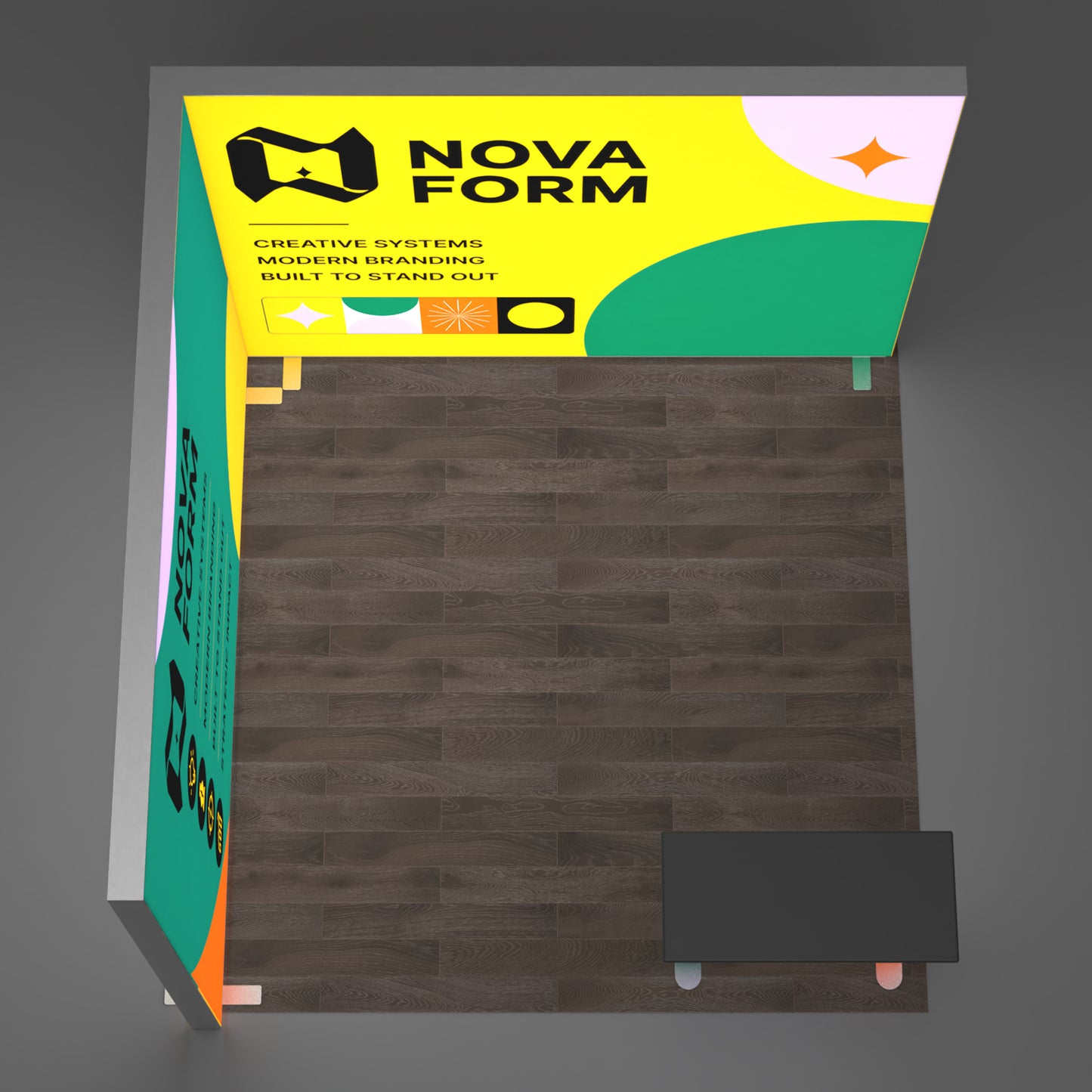 10x10 EdgeLumi™ PRO Aluminum Modular L-Shaped SEG Backlit Booth Display - QuickShowDisplay