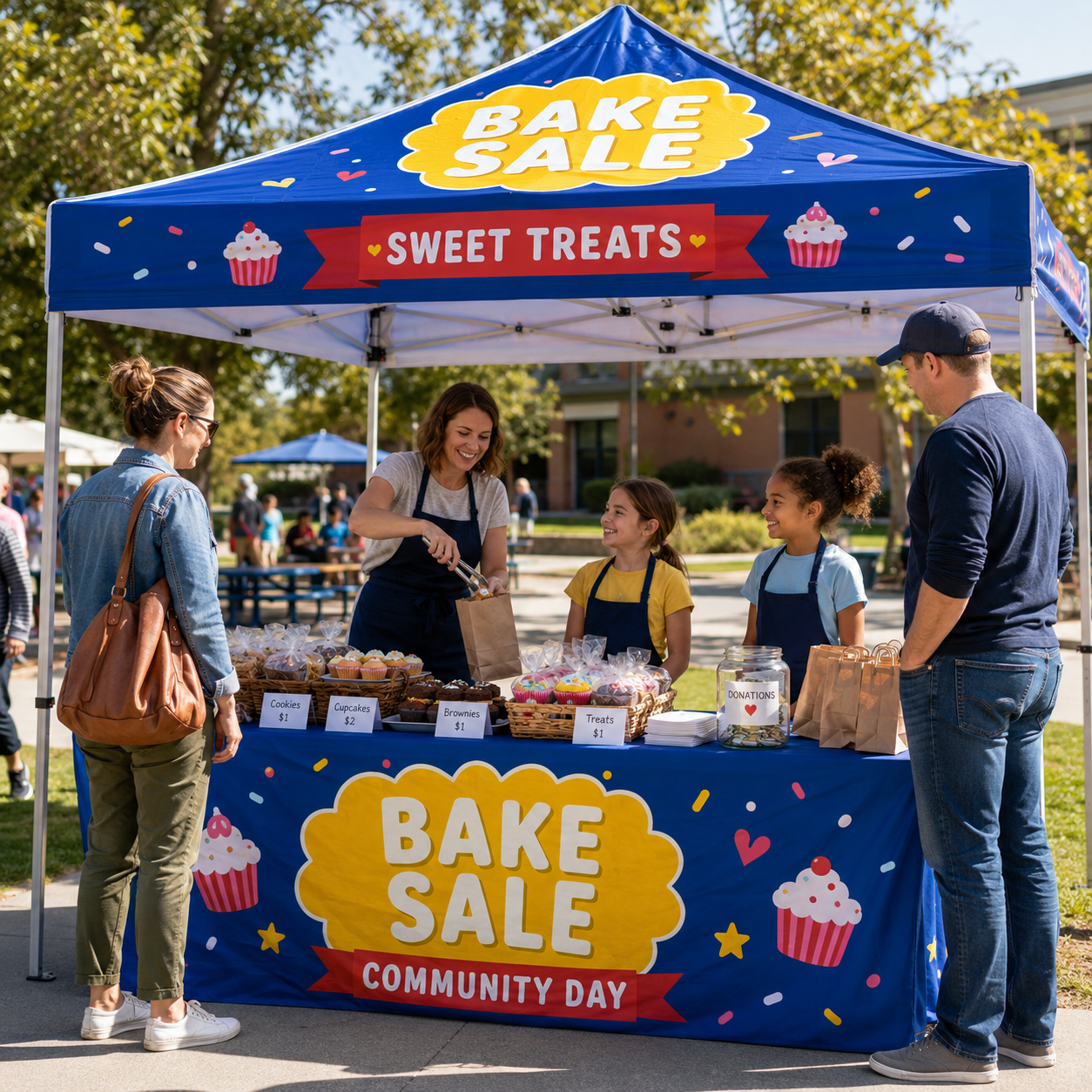 Custom 10x10 Canopy Tent, Branded Pop-Up Outdoor Event Canopy for Farmers Markets, Festivals & Sports Team Events