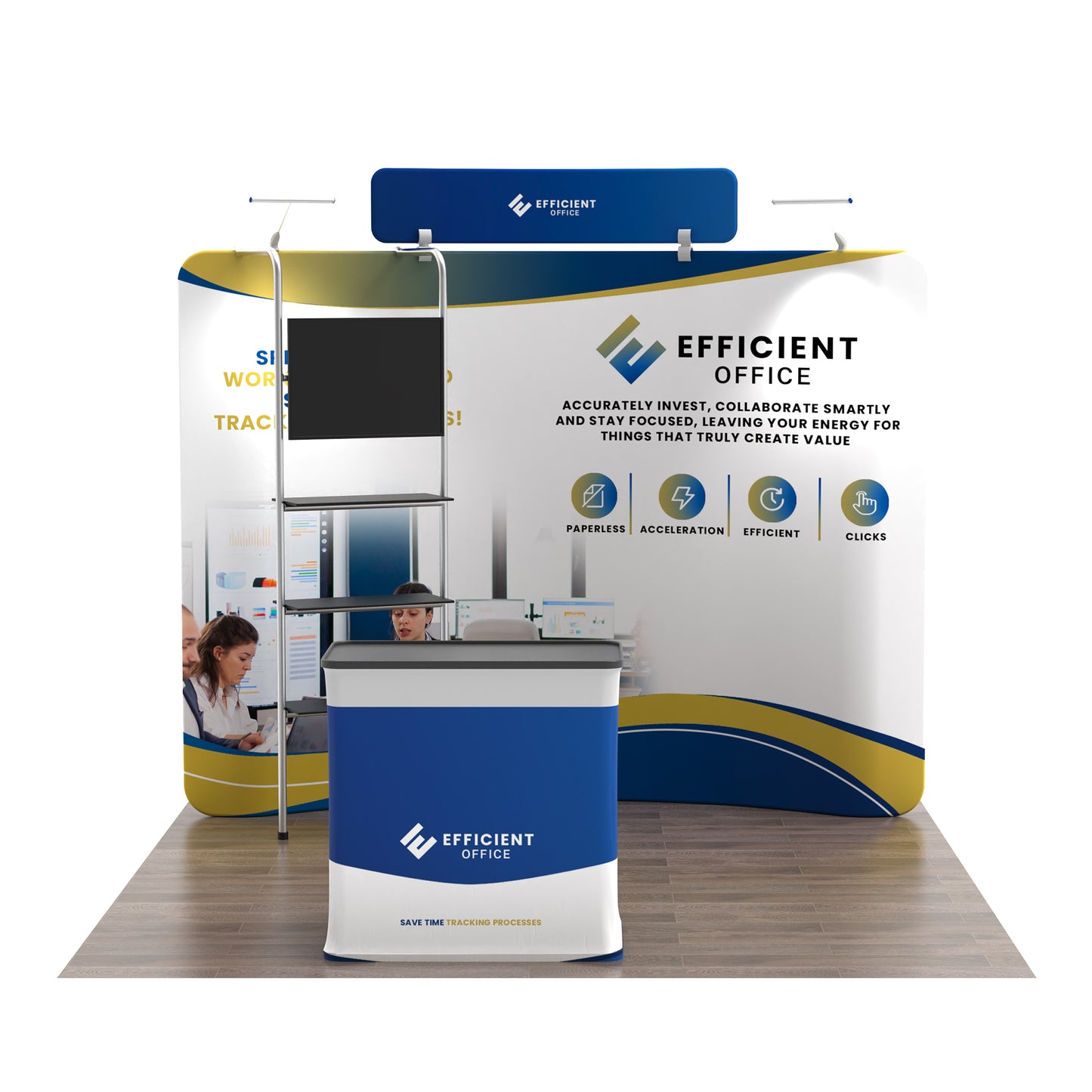 10x10 TenseFlex Media Curved Trade Show Booth - Max