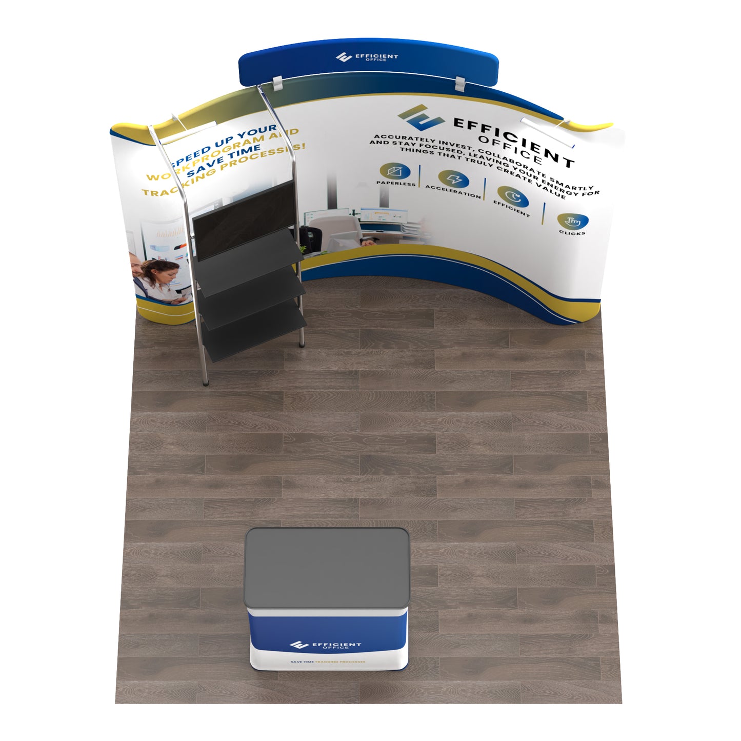 10x10 TenseFlex Media Curved Trade Show Booth - Max