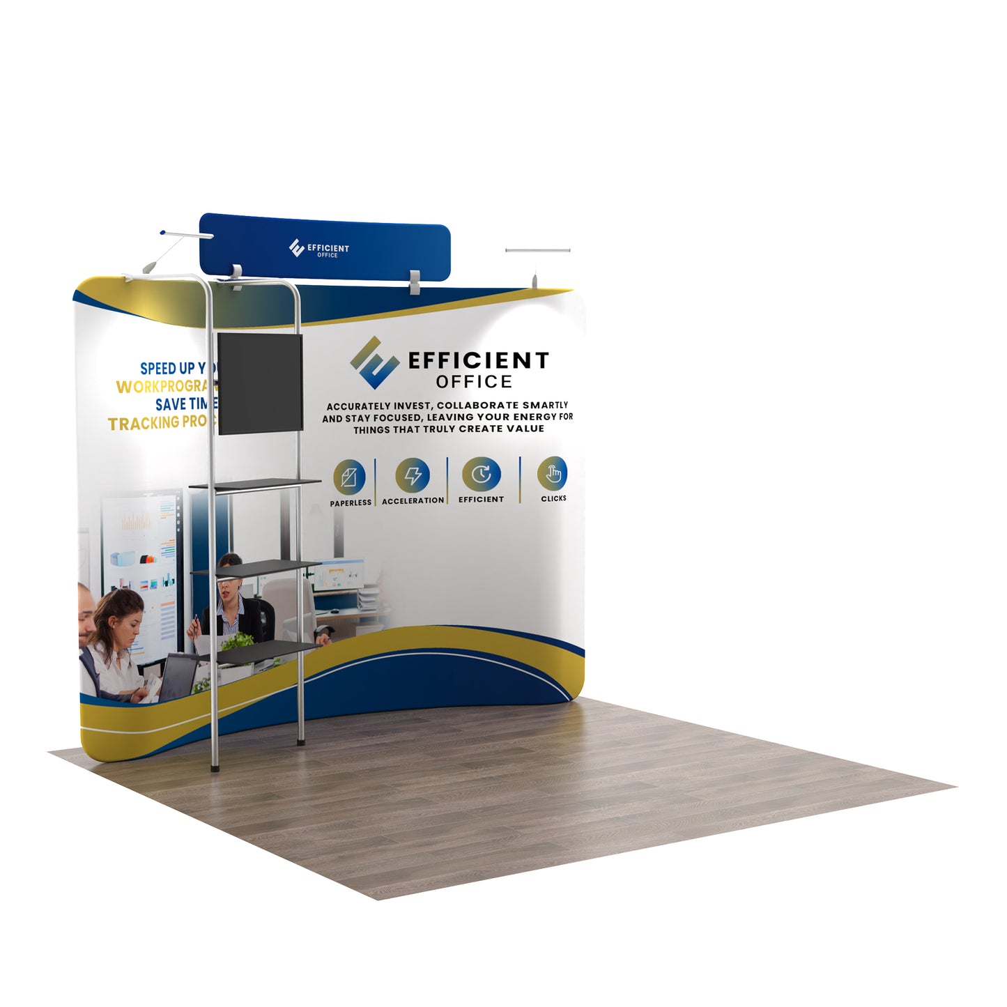 10x10 TenseFlex Media Curved Trade Show Booth - Max