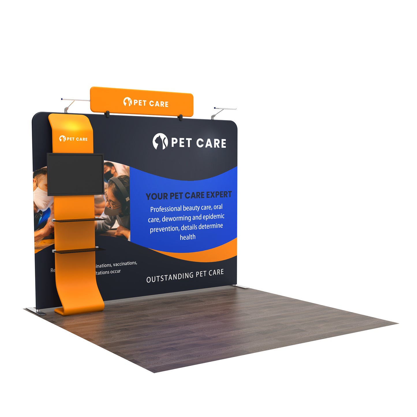 10x10 TenseFlex Media Flat Trade Show Booth - Waterfall