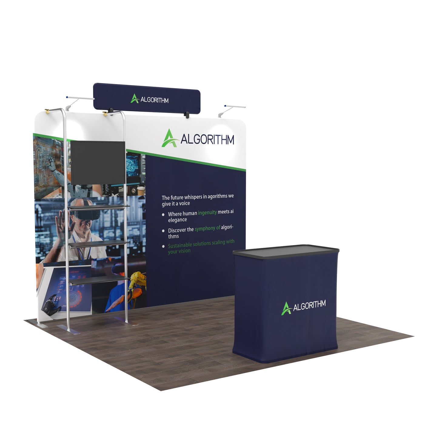 10x10 TenseFlex Media Flat Trade Show Displays - Max