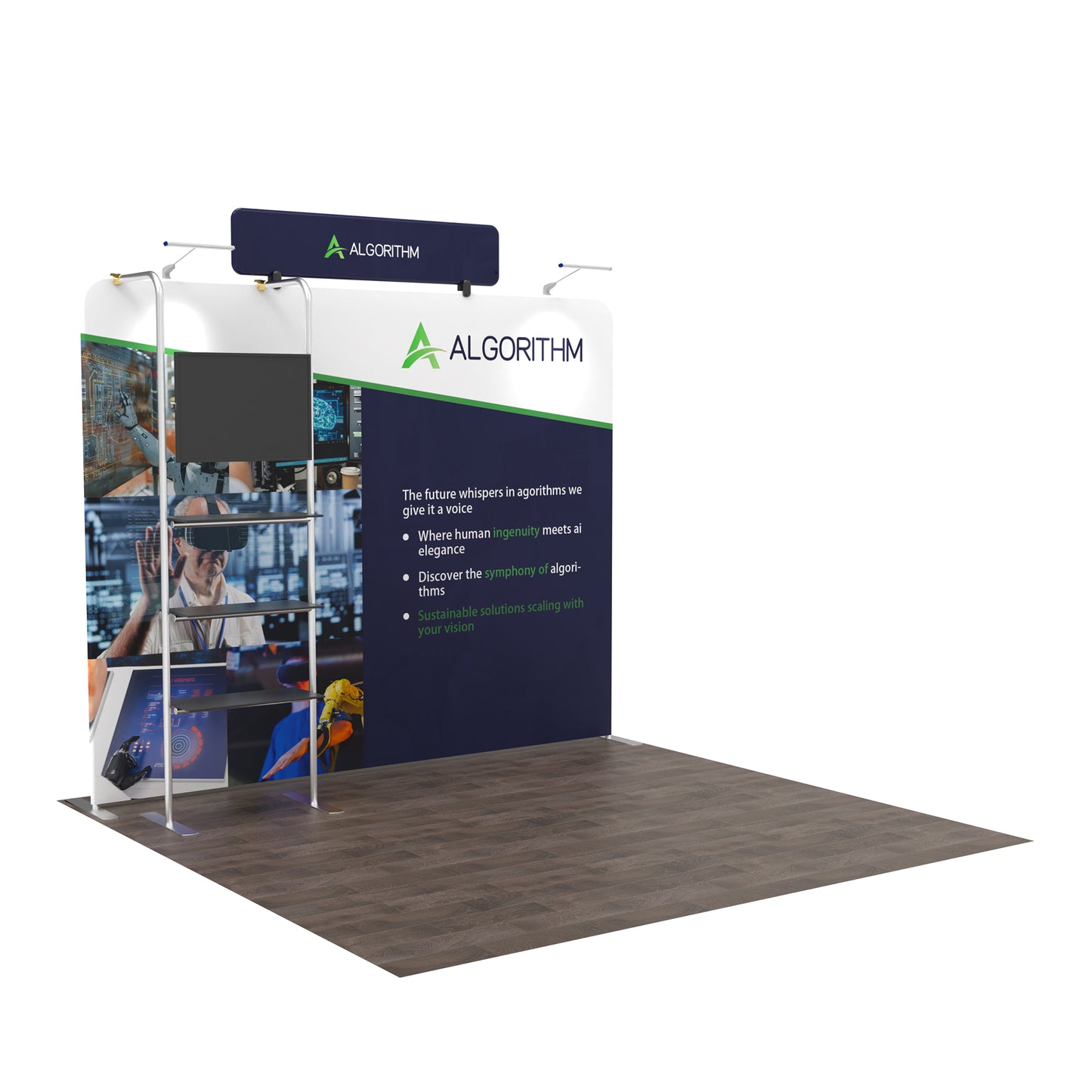 10x10 TenseFlex Media Flat Trade Show Displays - Max