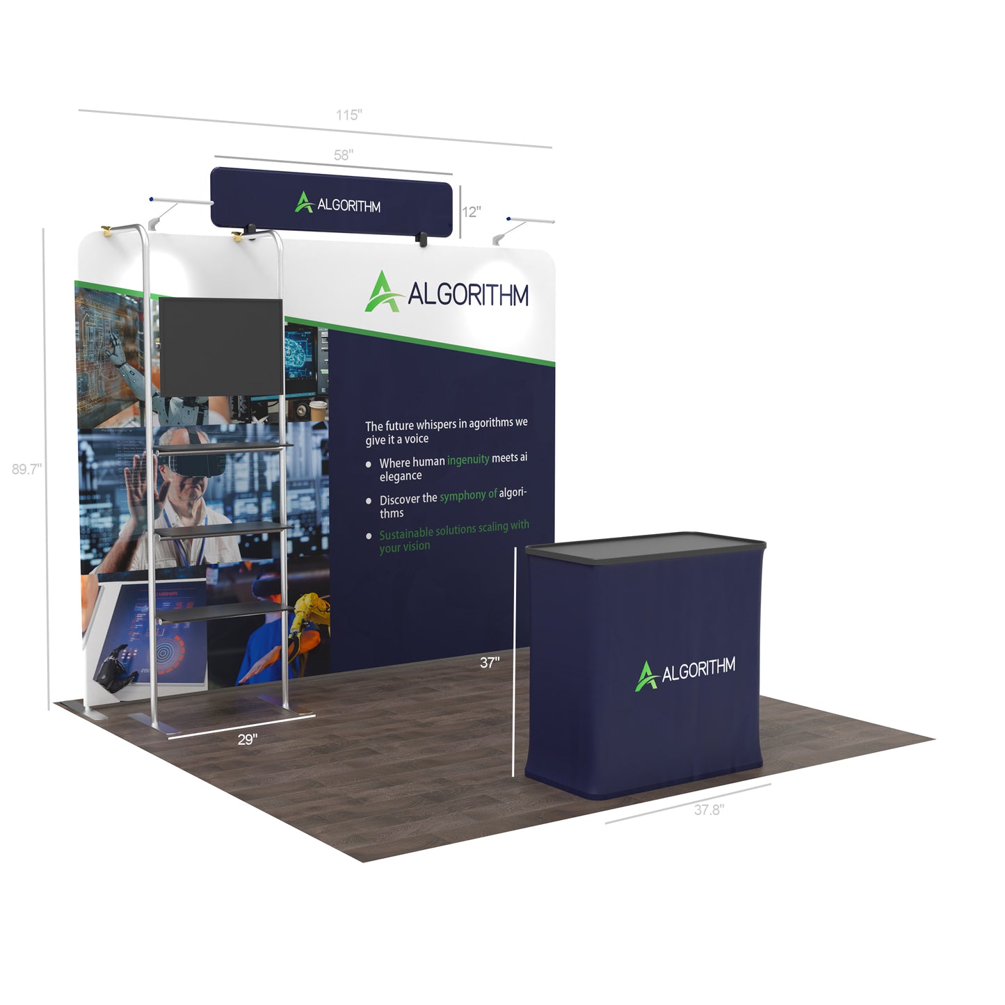 10x10 TenseFlex Media Flat Trade Show Displays - Max