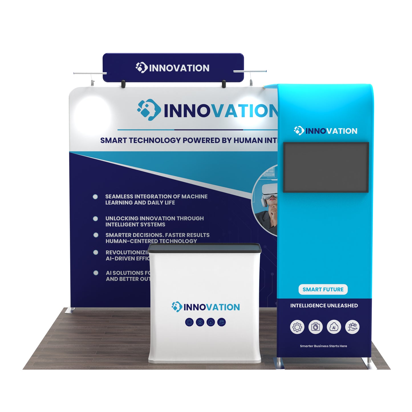 10x10 TenseFlex Media Trade Show Booth - Bridge