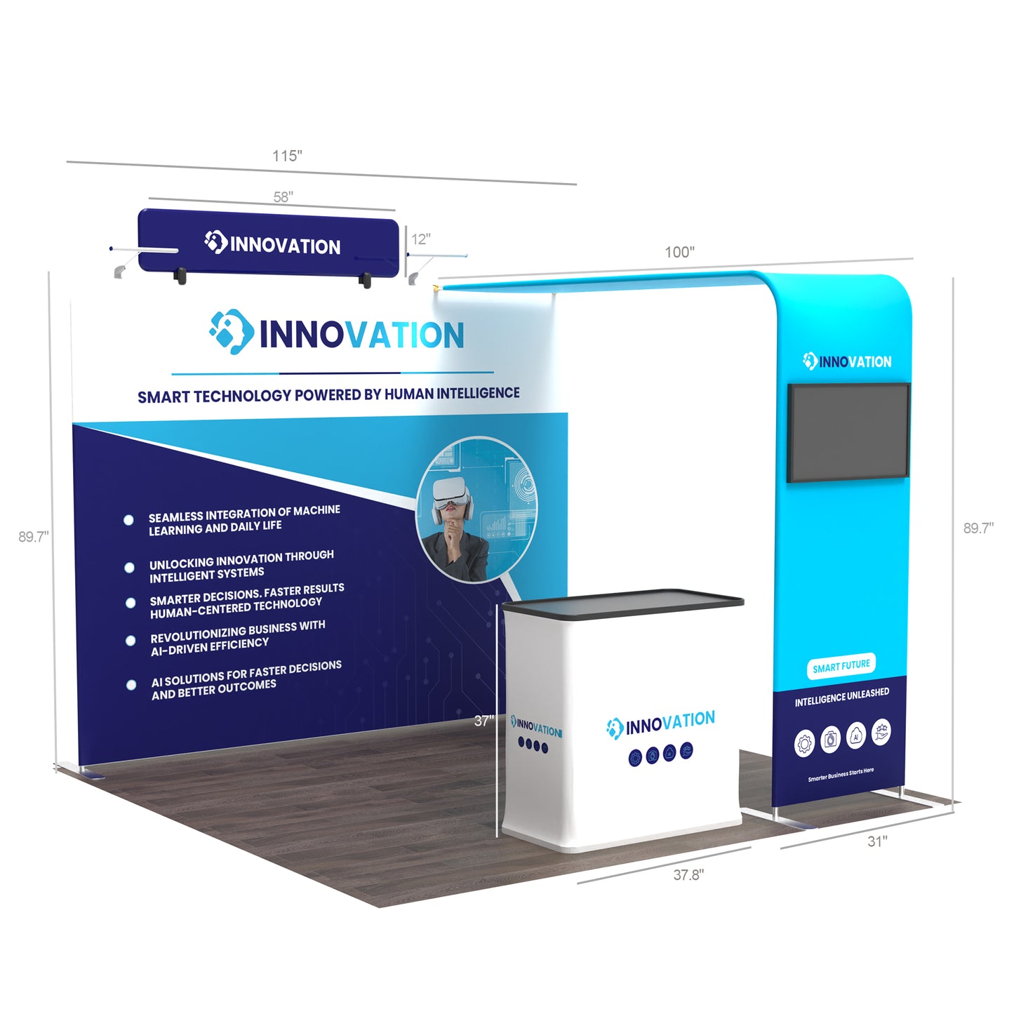 10x10 TenseFlex Media Trade Show Booth - Bridge