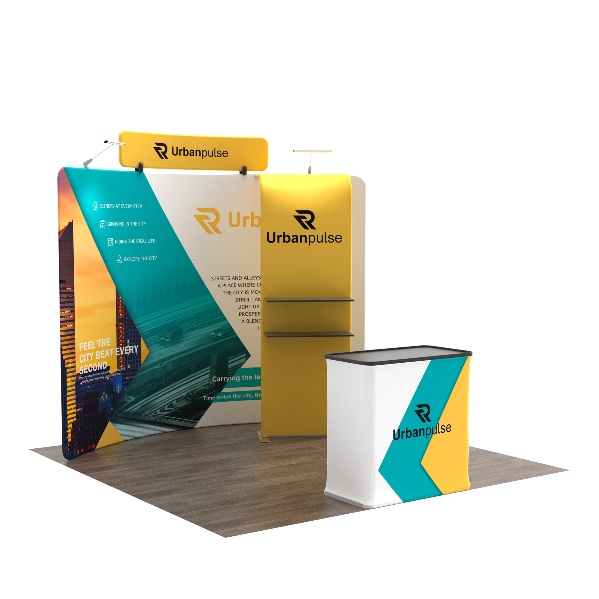 10x10 TenseFlex Curved Trade Show Booth - Pro - QuickShowDisplay