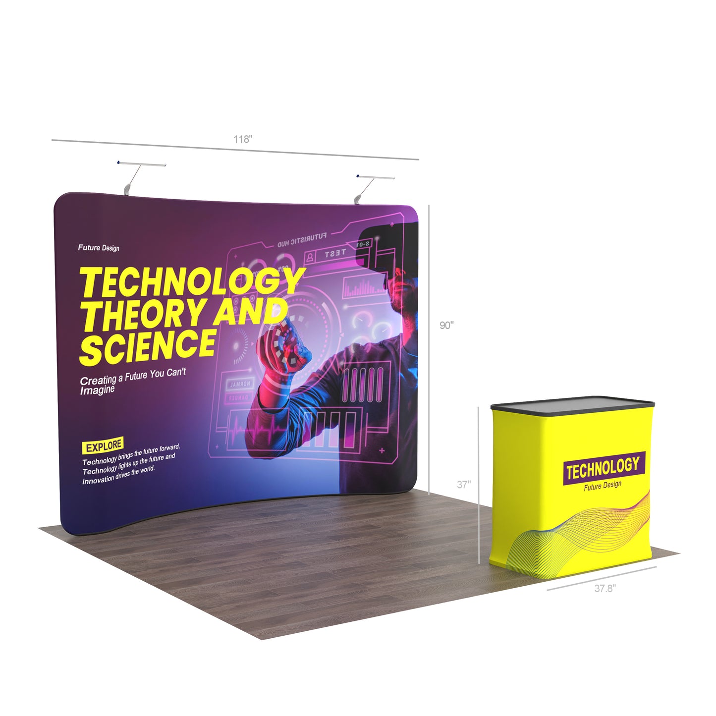10x10 TenseFlex Trade Show Booth - Curved