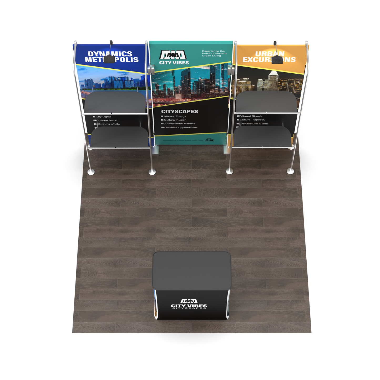 10x10 TenseFlex Trade Show Booth - Merchandising