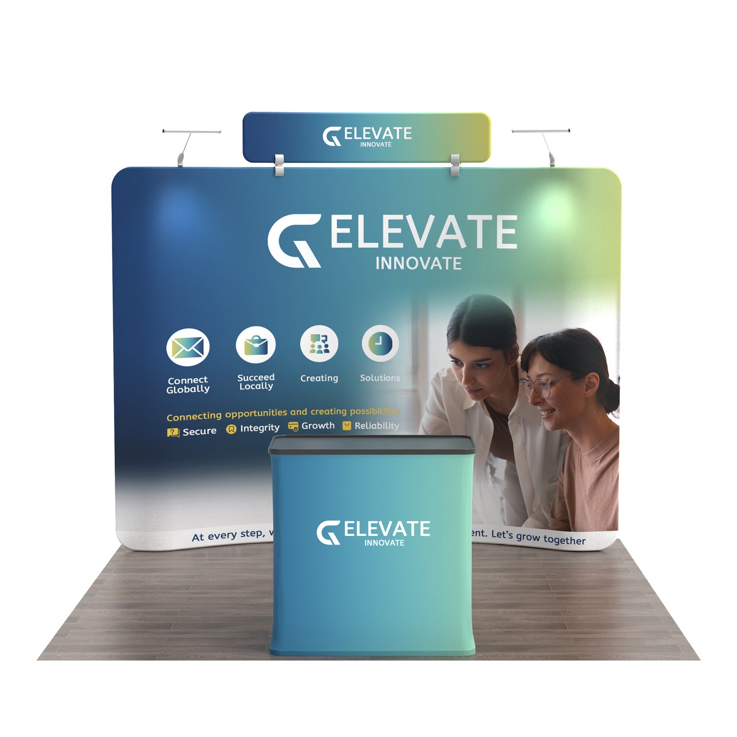 10x10 TenseFlex Curved Trade Show Booth - Header