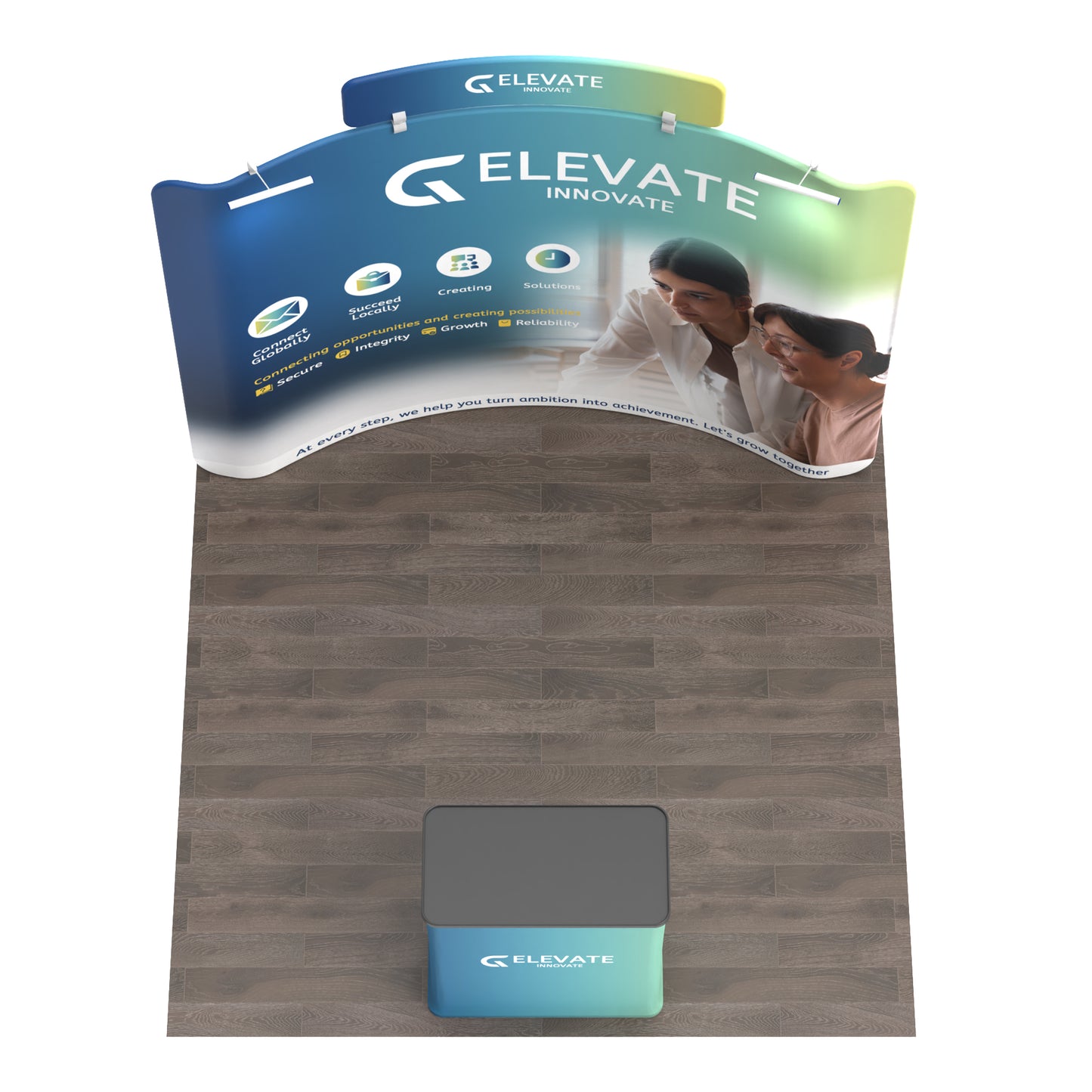 10x10 TenseFlex Curved Trade Show Booth - Header