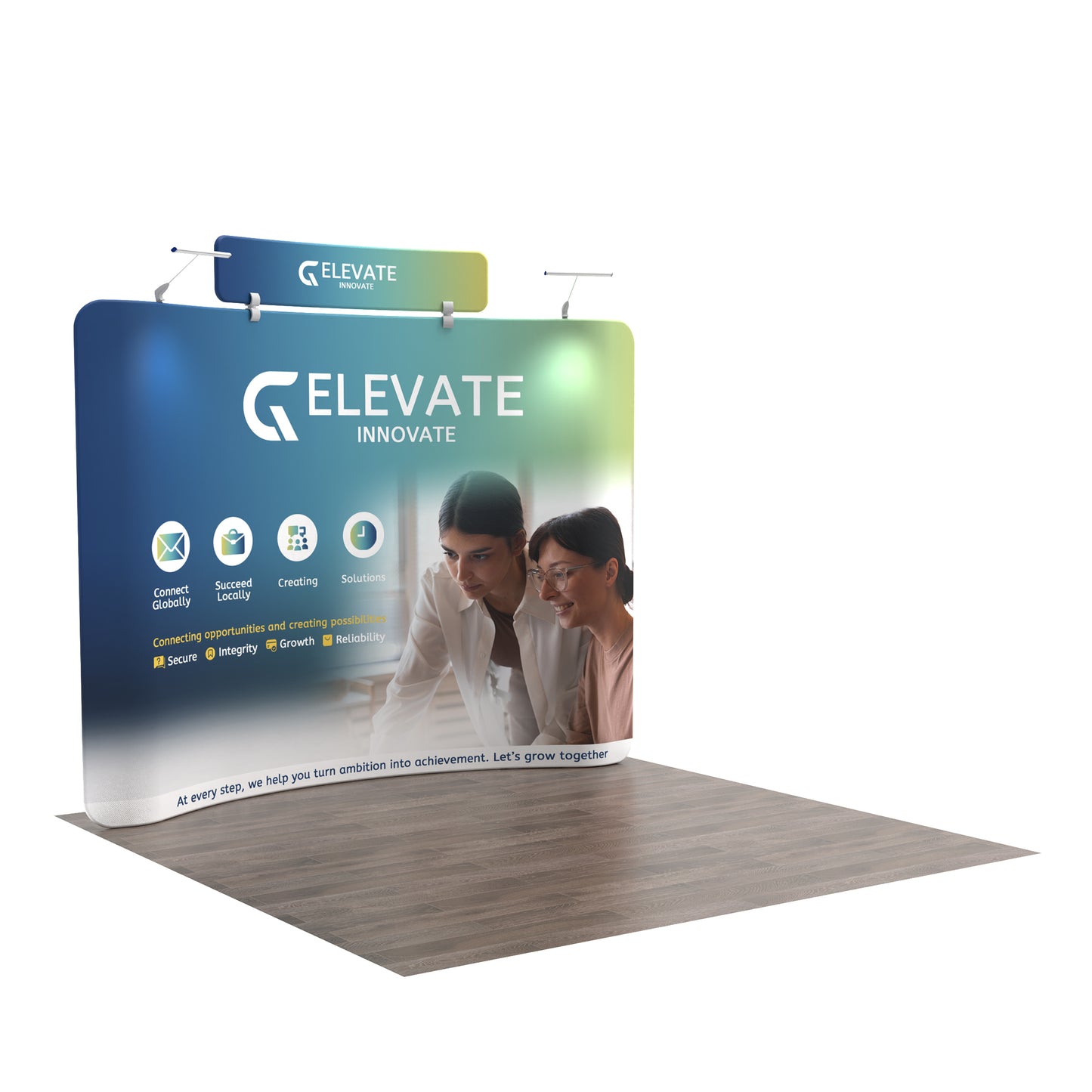 10x10 TenseFlex Curved Trade Show Booth - Header
