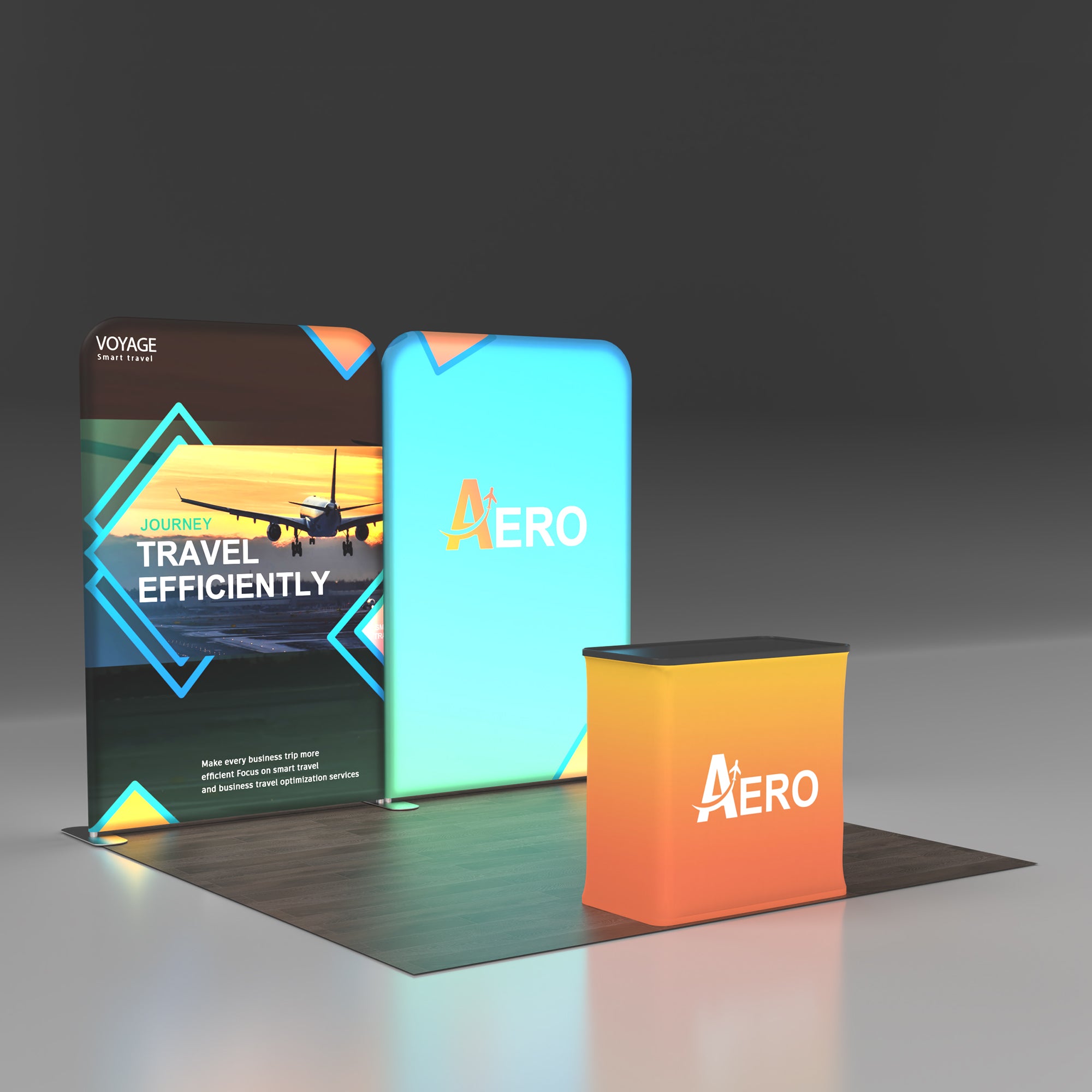 10x10 TenseLight Backlit Trade Show Booth A - QuickShowDisplay