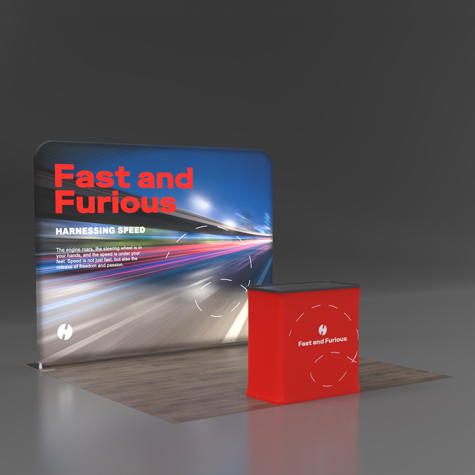 10x10 TenseLight Backlit Trade Show Booth - Flat - QuickShowDisplay