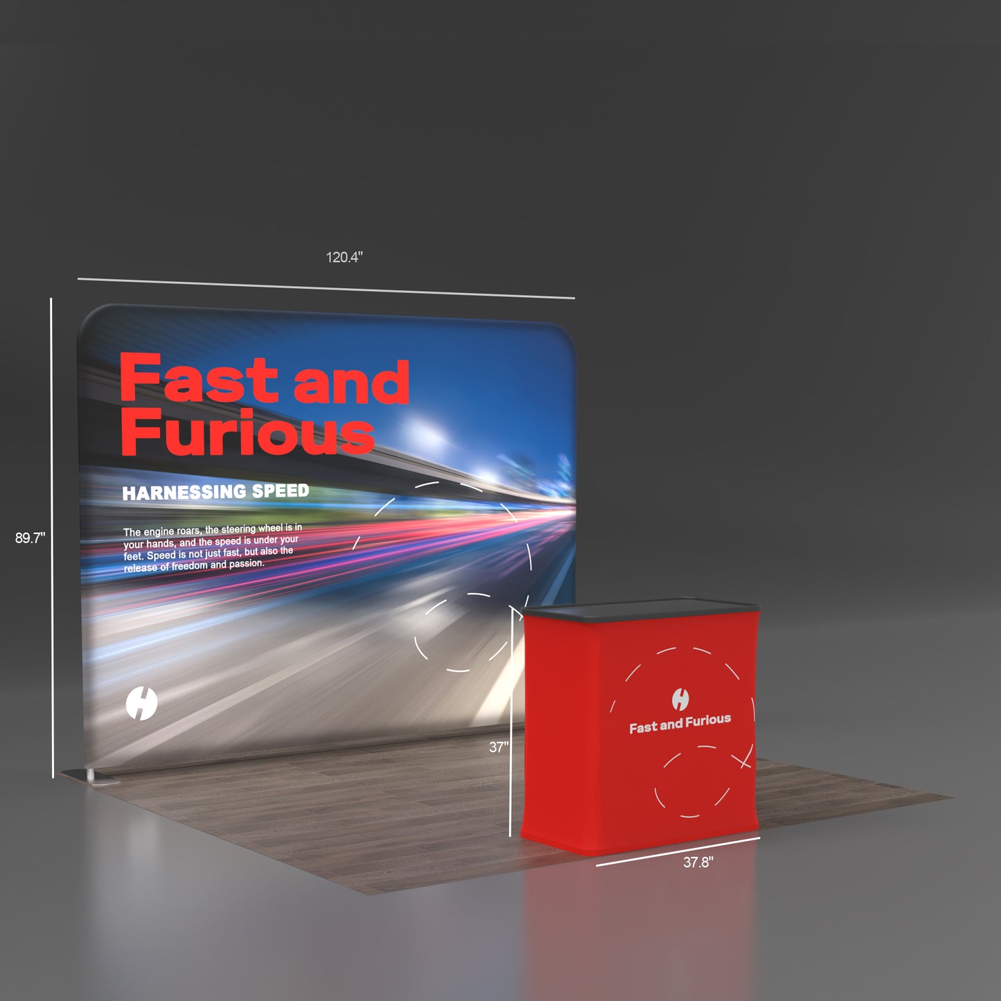 10x10 TenseLight Backlit Trade Show Booth - Flat