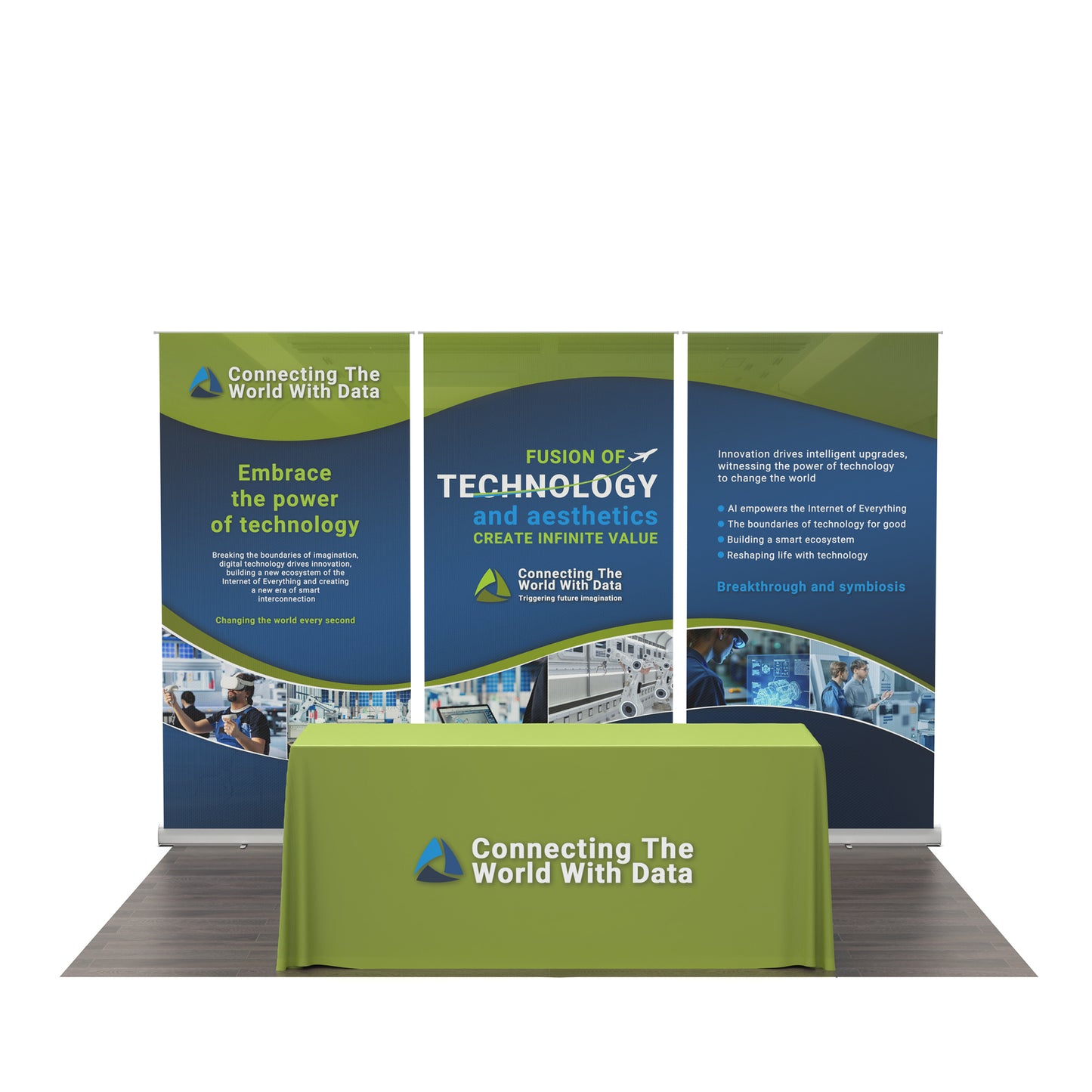 10x10 Trade Show Booth Kit - Banner Stands Wall