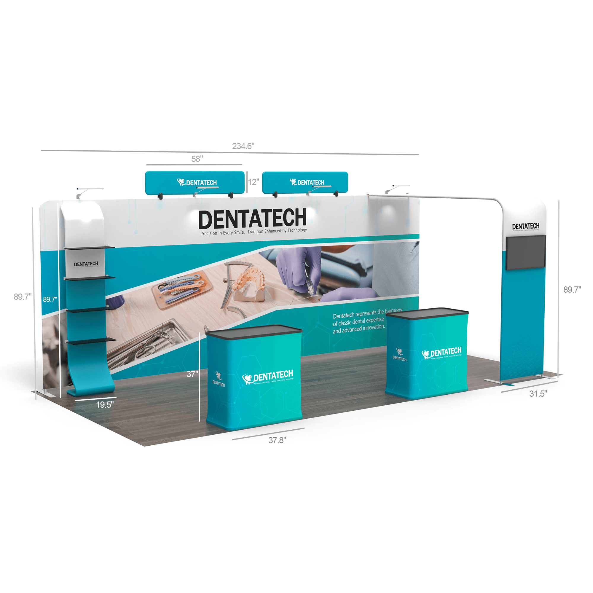 10x20 TenseFlex Media Trade Show Booth - Pro Max - QuickShowDisplay