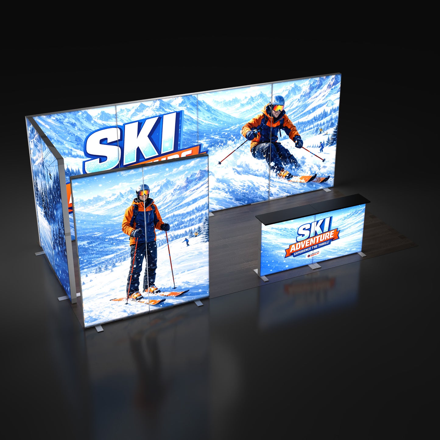 10x20 EdgeLumi™ Collapsible Lightboxes Booth Kit - A - QuickShowDisplay