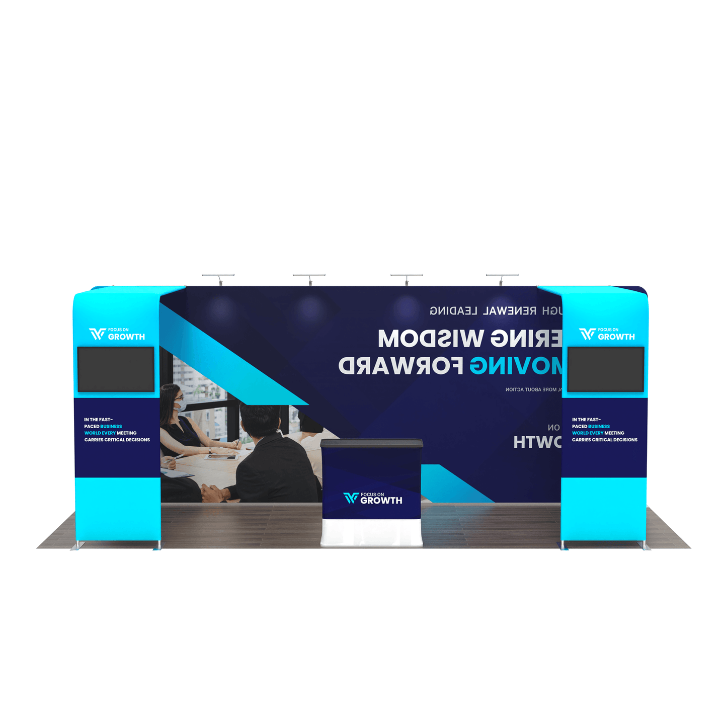 10x20 TenseFlex Media Trade Show Booth - Double Bridge