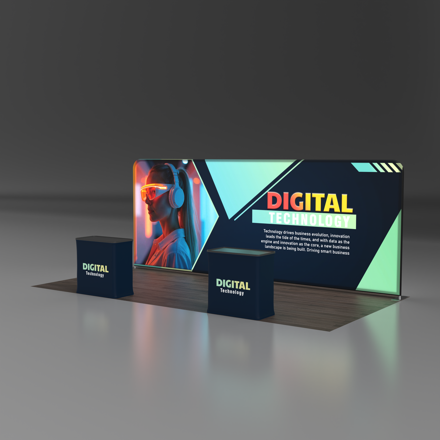 10x20 TenseLight Backlit Trade Show Booth - Flat
