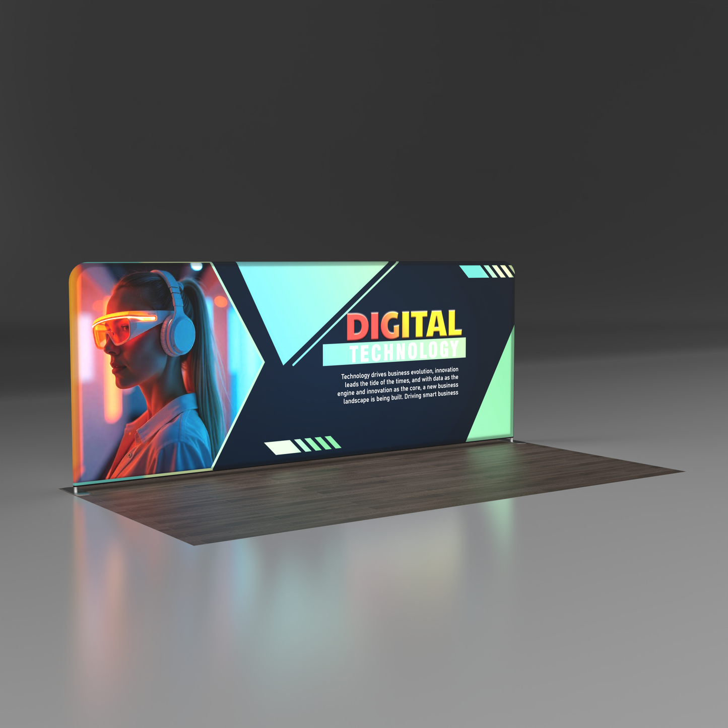 10x20 TenseLight Backlit Trade Show Booth - Flat