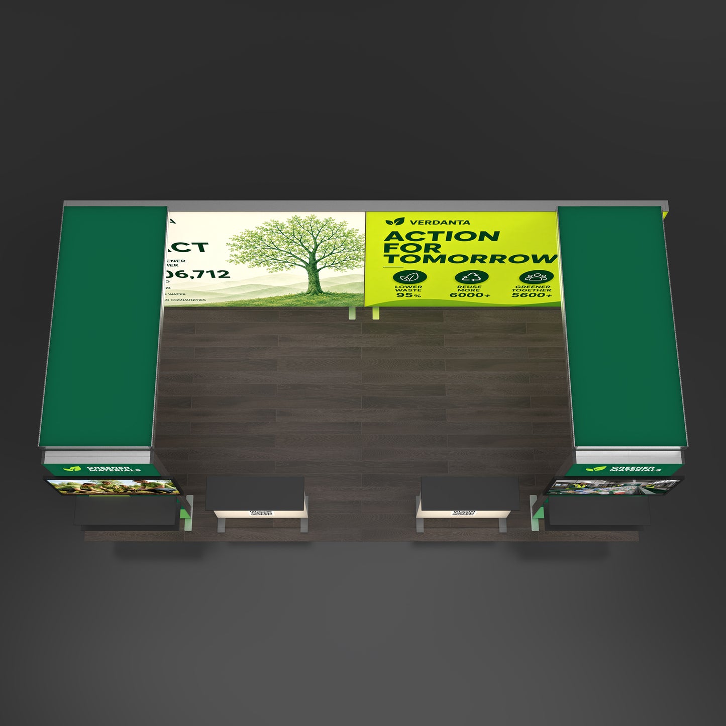 10x20 EdgeLumi™ Twin-Panel Dual Media SEG Backlit Trade Show Booth Display
