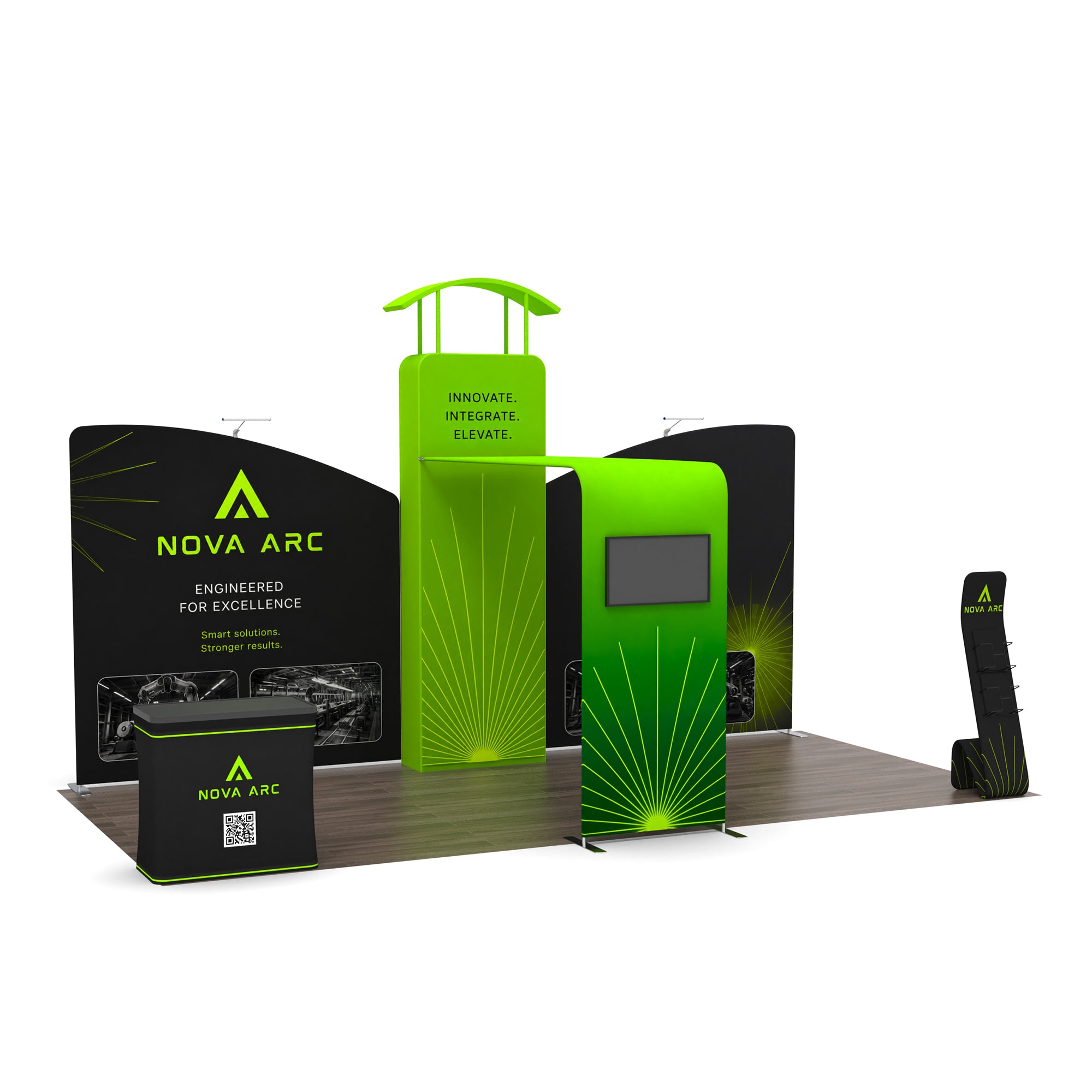 10x20 Media-Ready™ Modular Trade Show Booth Display 02 - QuickShowDisplay