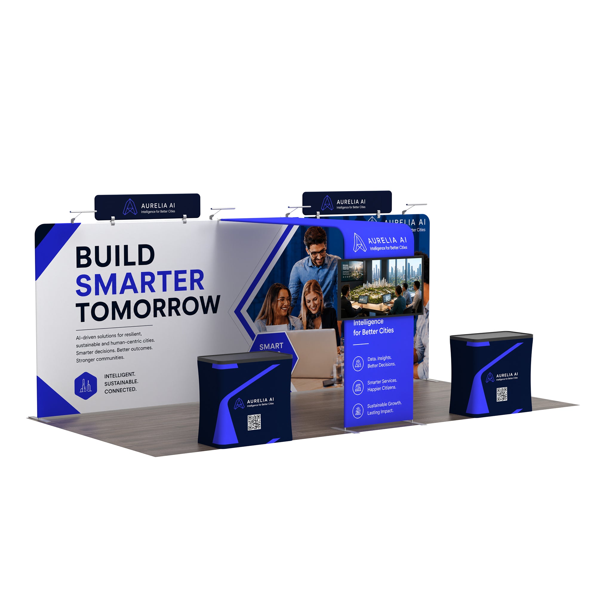 10x20 TenseFlex™ MAX Media Trade Show Booth Display