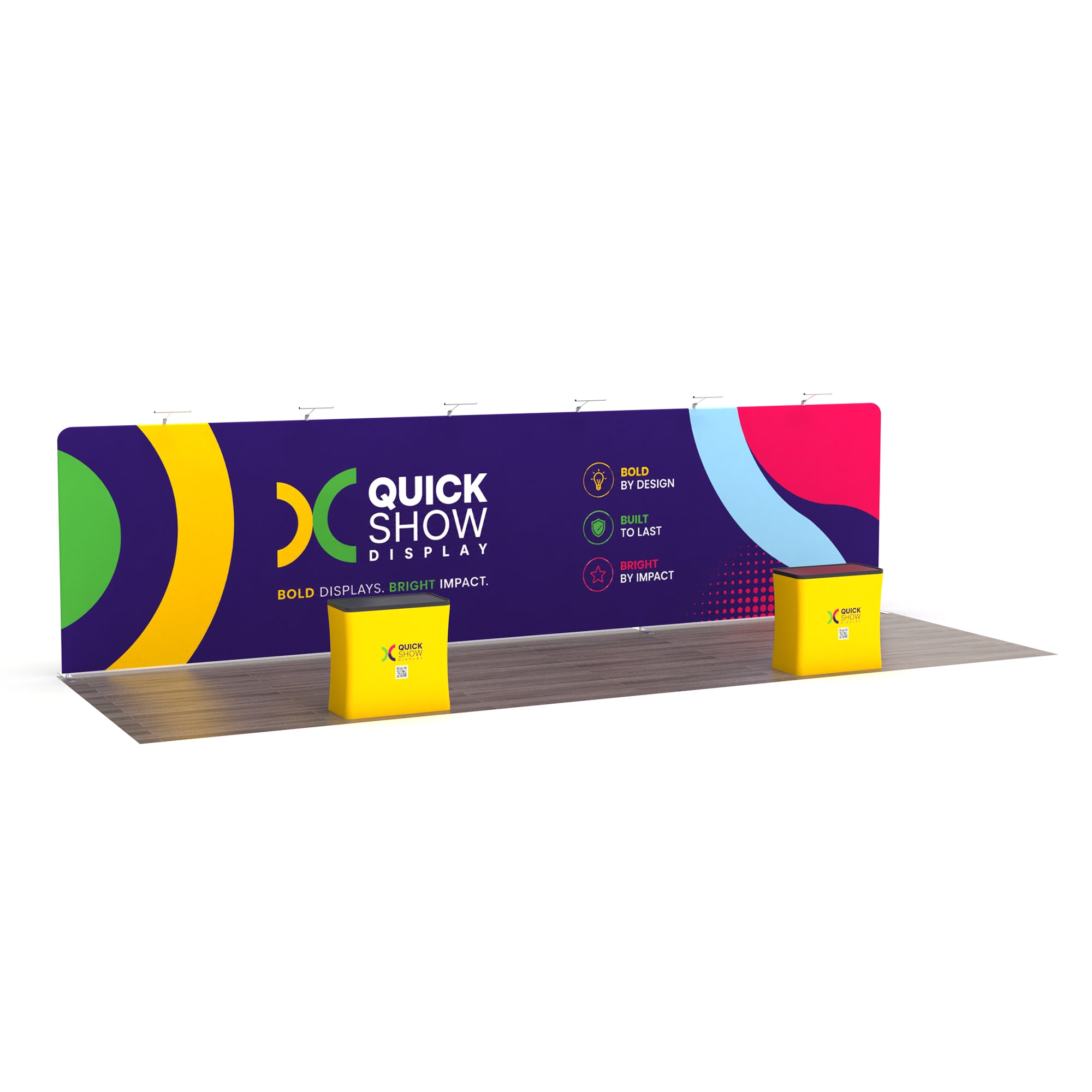 10x30 TenseFlex™ Straight Trade Show Booth Display - QuickShowDisplay