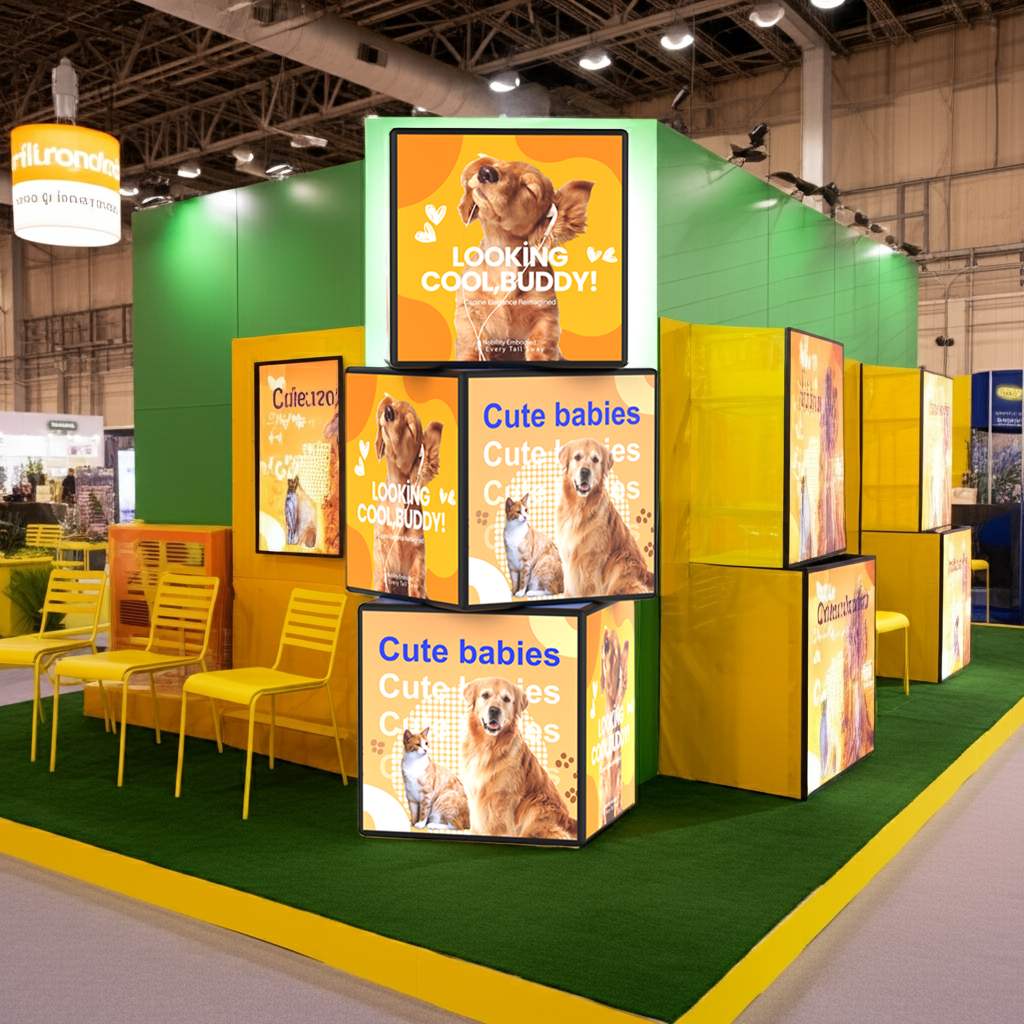 Backlit Stackable Cube Displays - 3