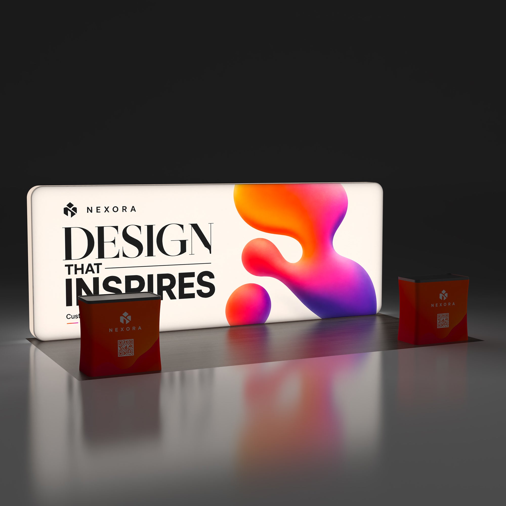 10x20 TenseLight™ Straight Backlit Trade Show Booth Display Wall