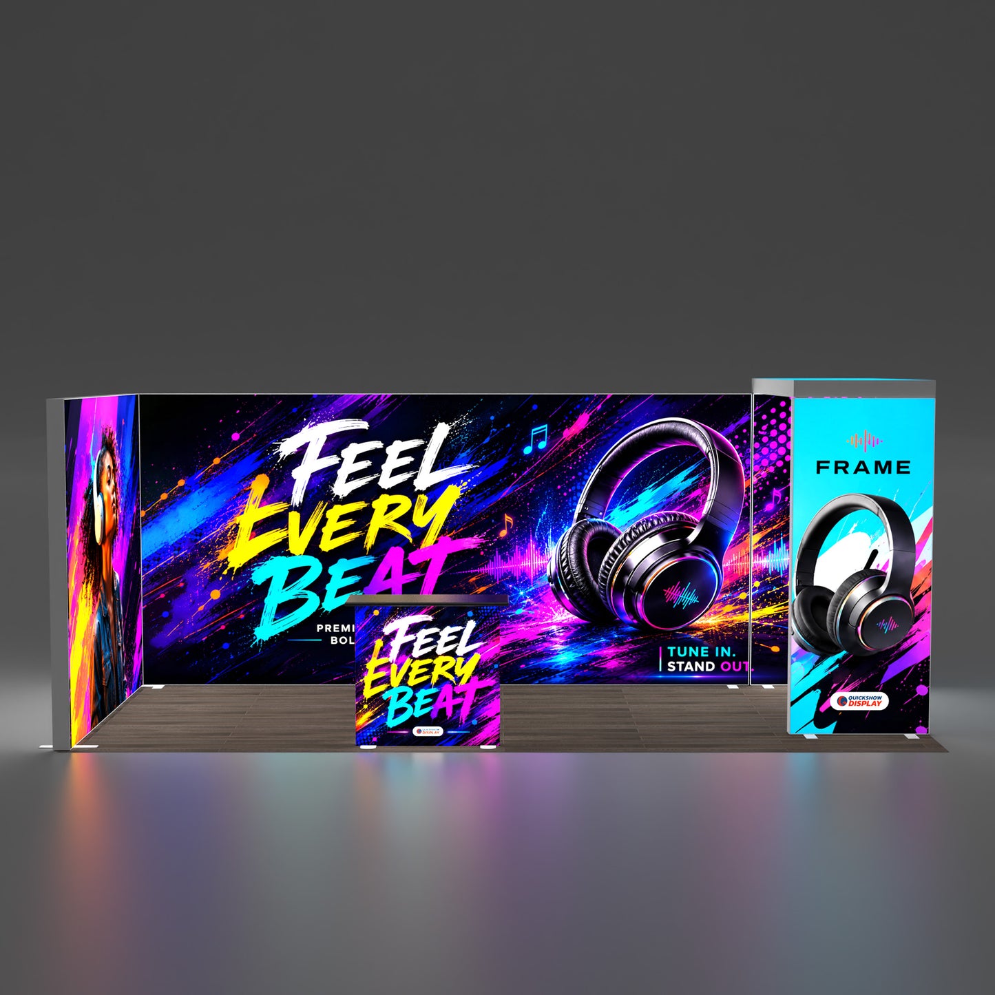 20ft EdgeLumi™ Booth Kit A | Large-Format Backlit SEG Trade Show Display