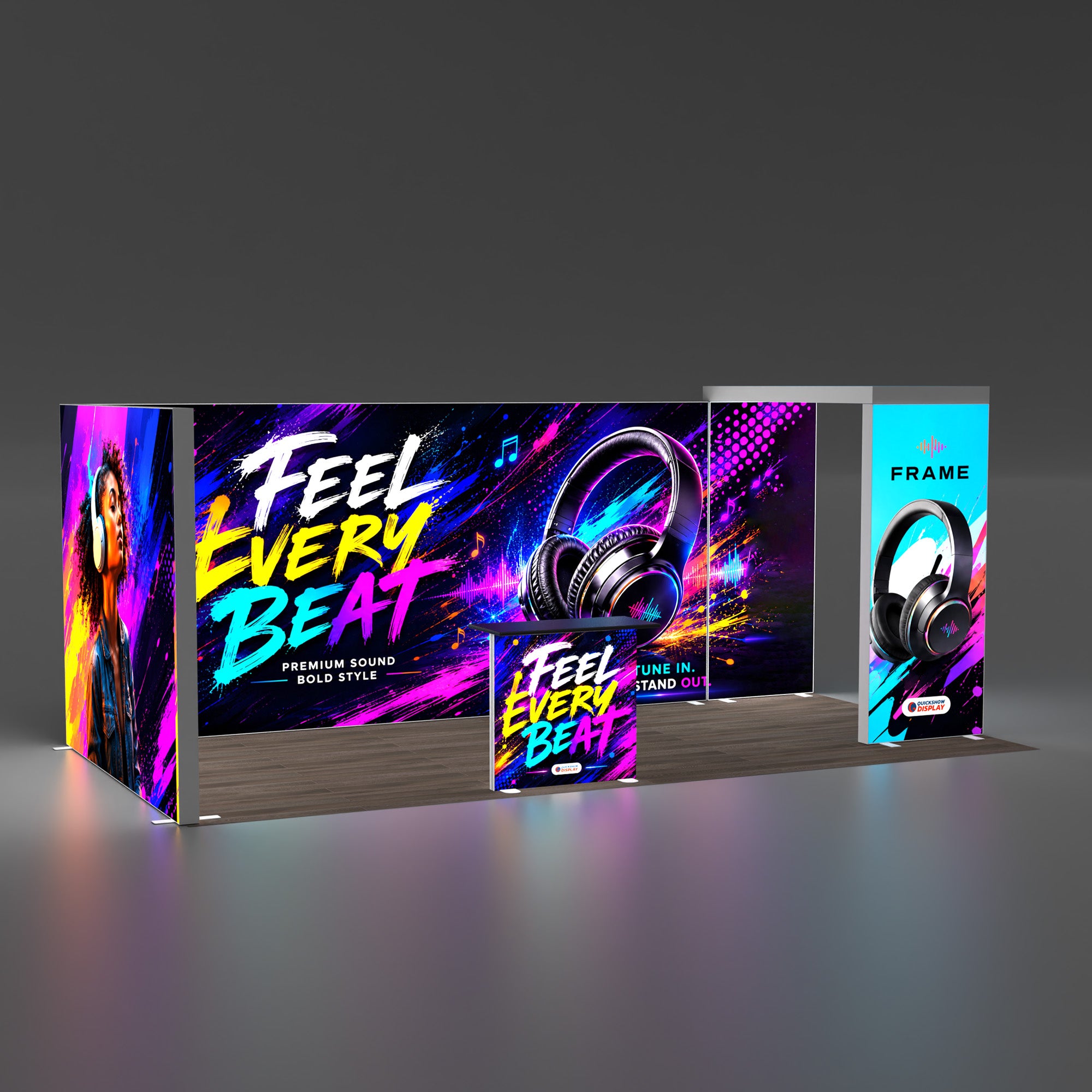 20ft EdgeLumi™ Booth Kit A | Large-Format Backlit SEG Trade Show Display
