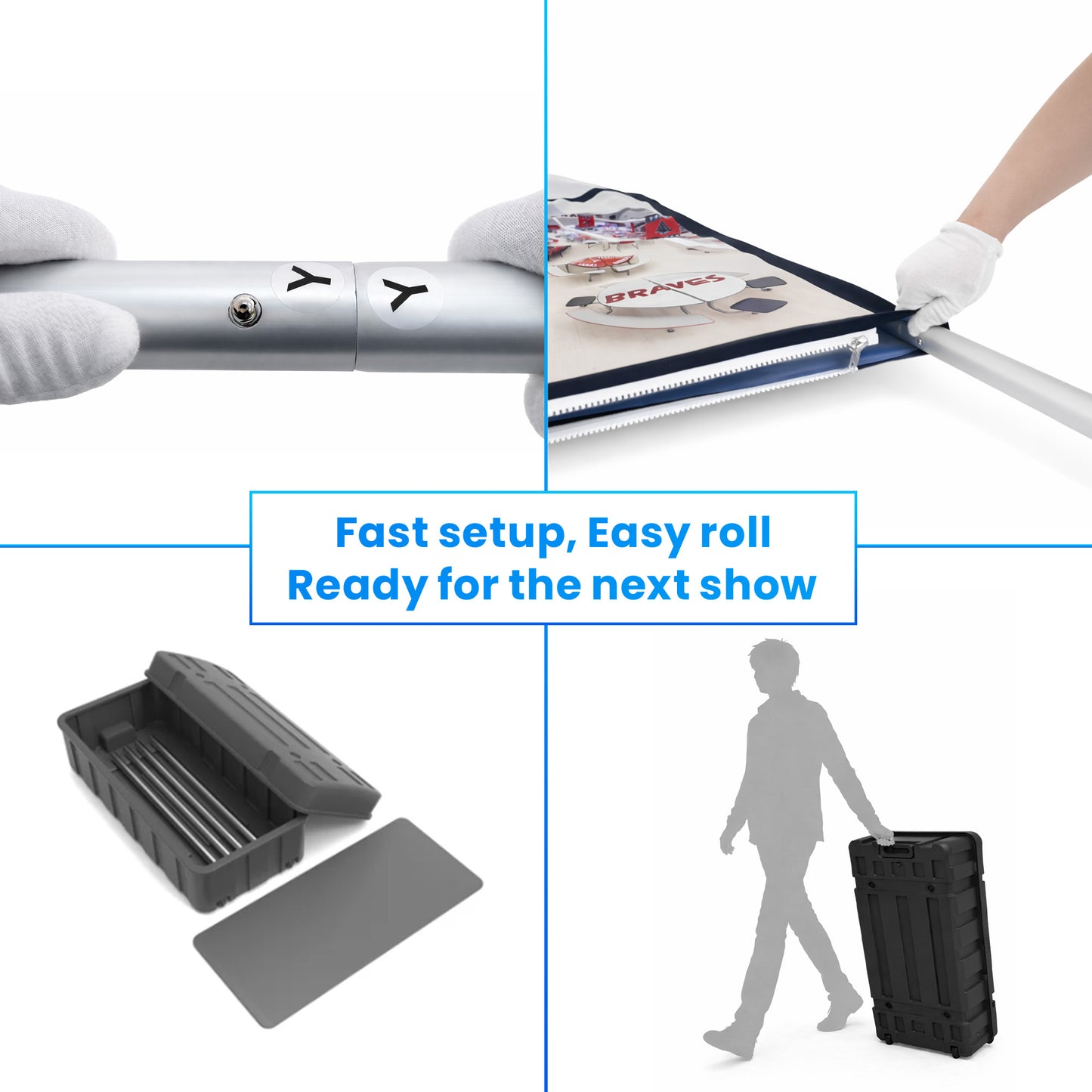 20ft TenseFlex™ MAX Booth-Straight - QuickShowDisplay