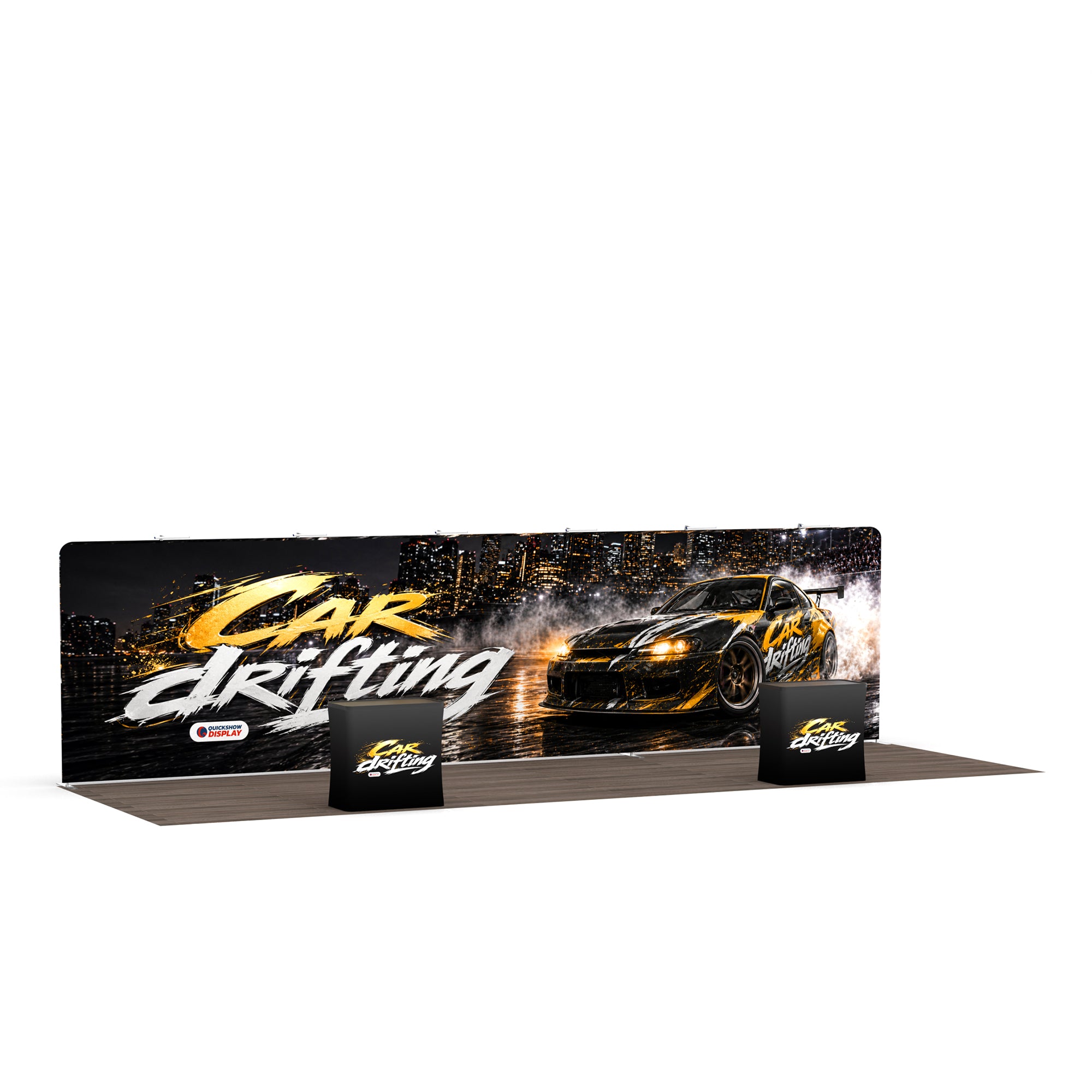 30ft TenseFlex™ Booth – Straight - QuickShowDisplay