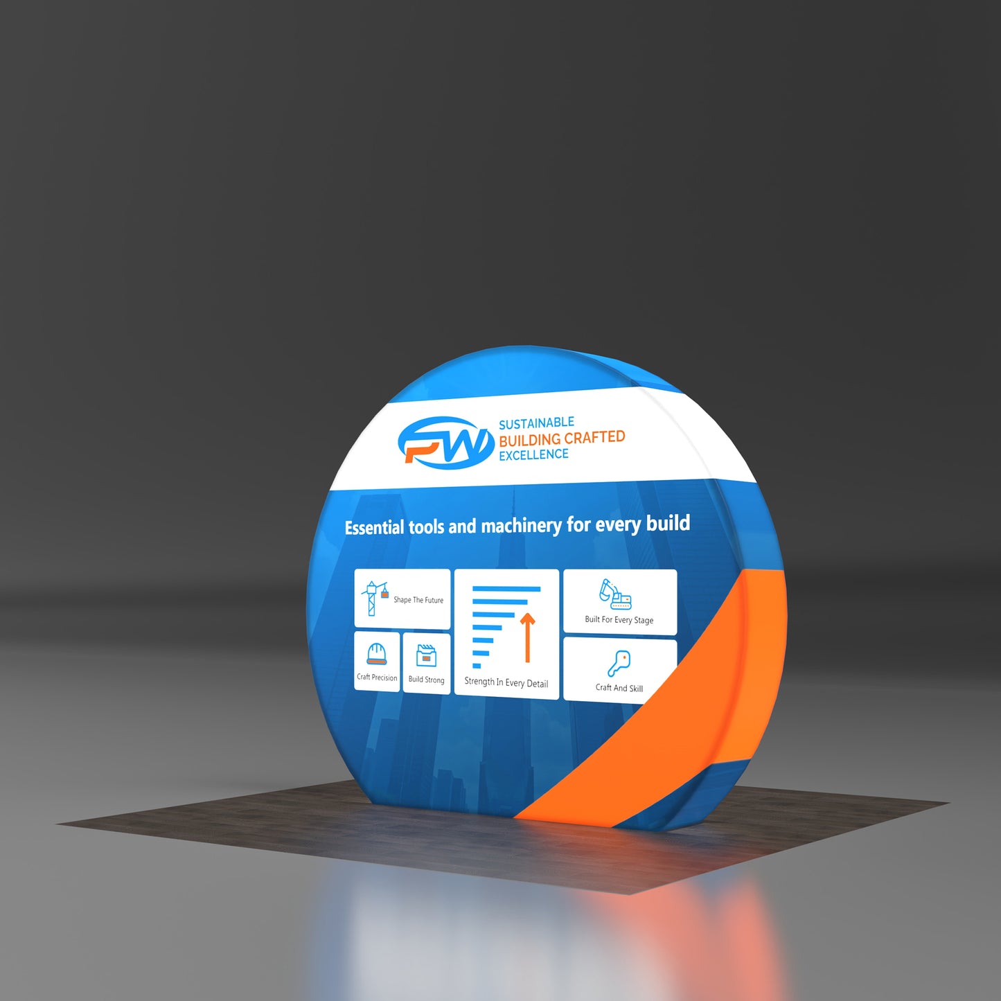 3D Moon Backlit Display Stand